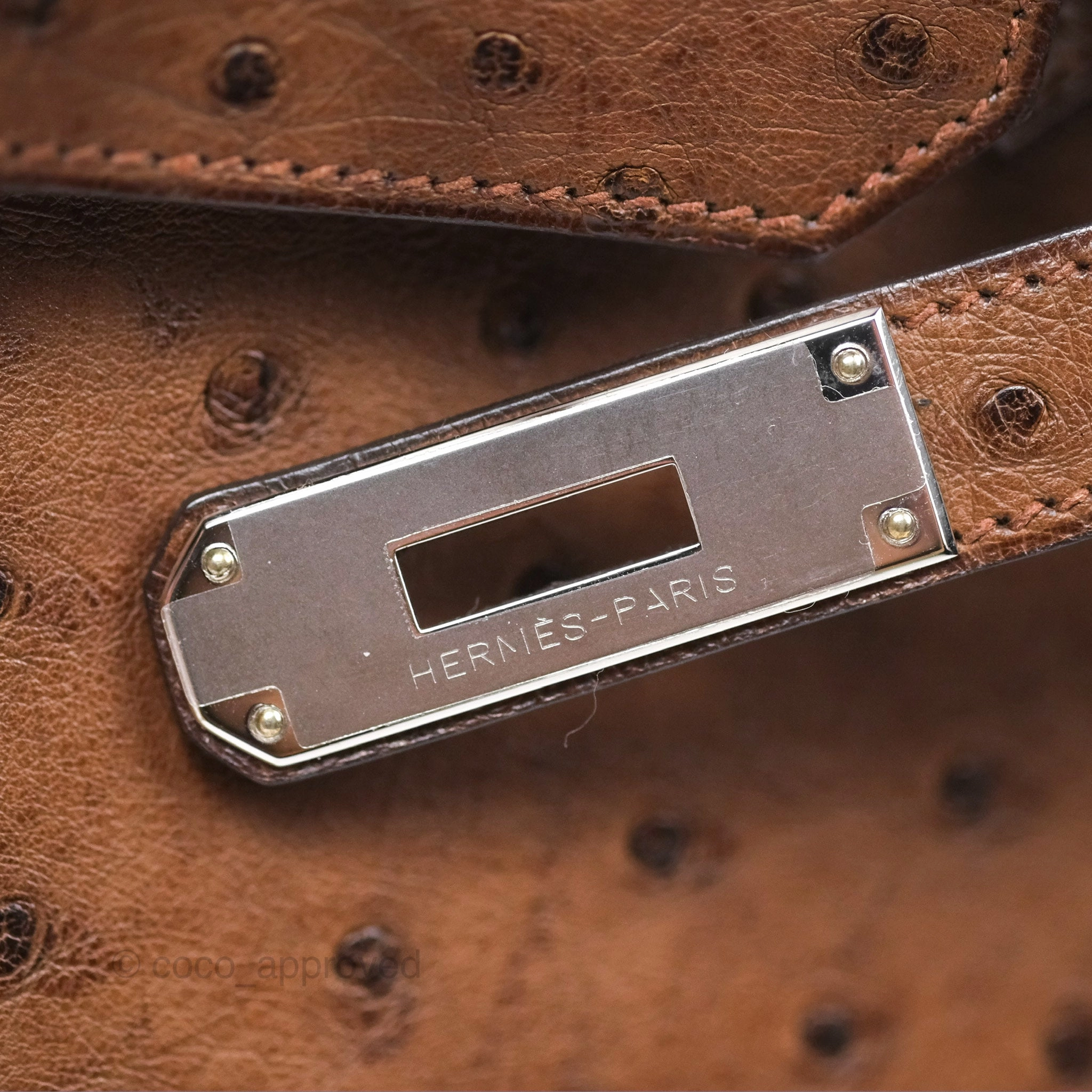 Herms Birkin Retourne 30 Dark Brown Ostrich Palladium Hardware