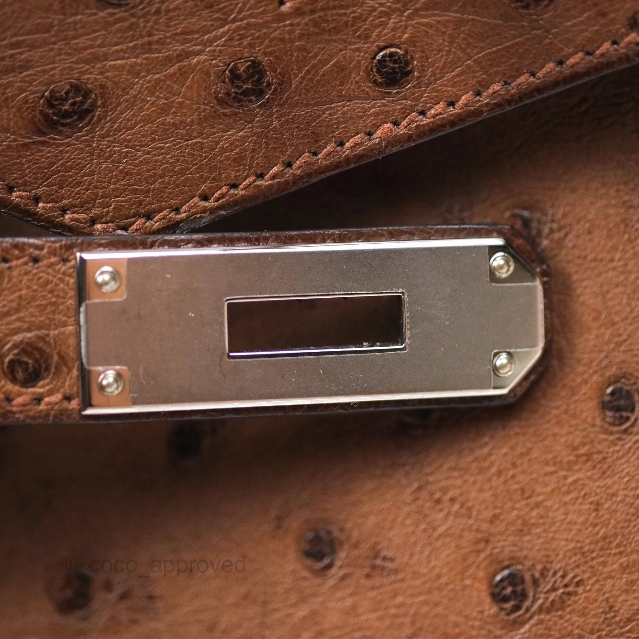 Herms Birkin Retourne 30 Dark Brown Ostrich Palladium Hardware