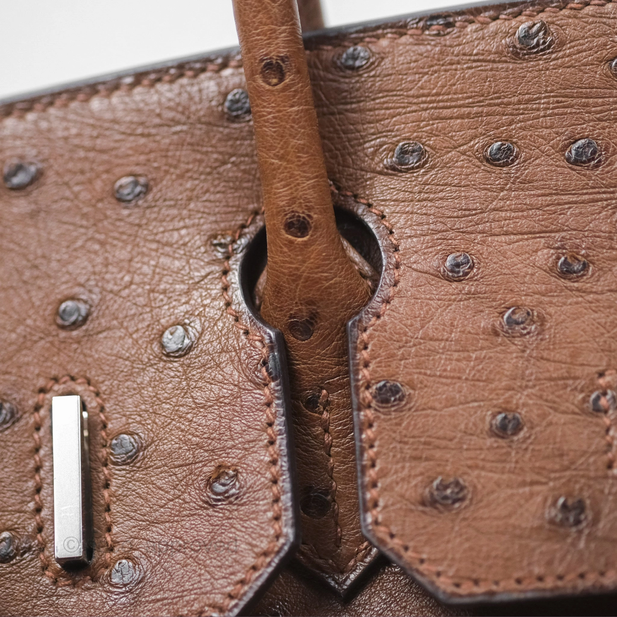 Herms Birkin Retourne 30 Dark Brown Ostrich Palladium Hardware