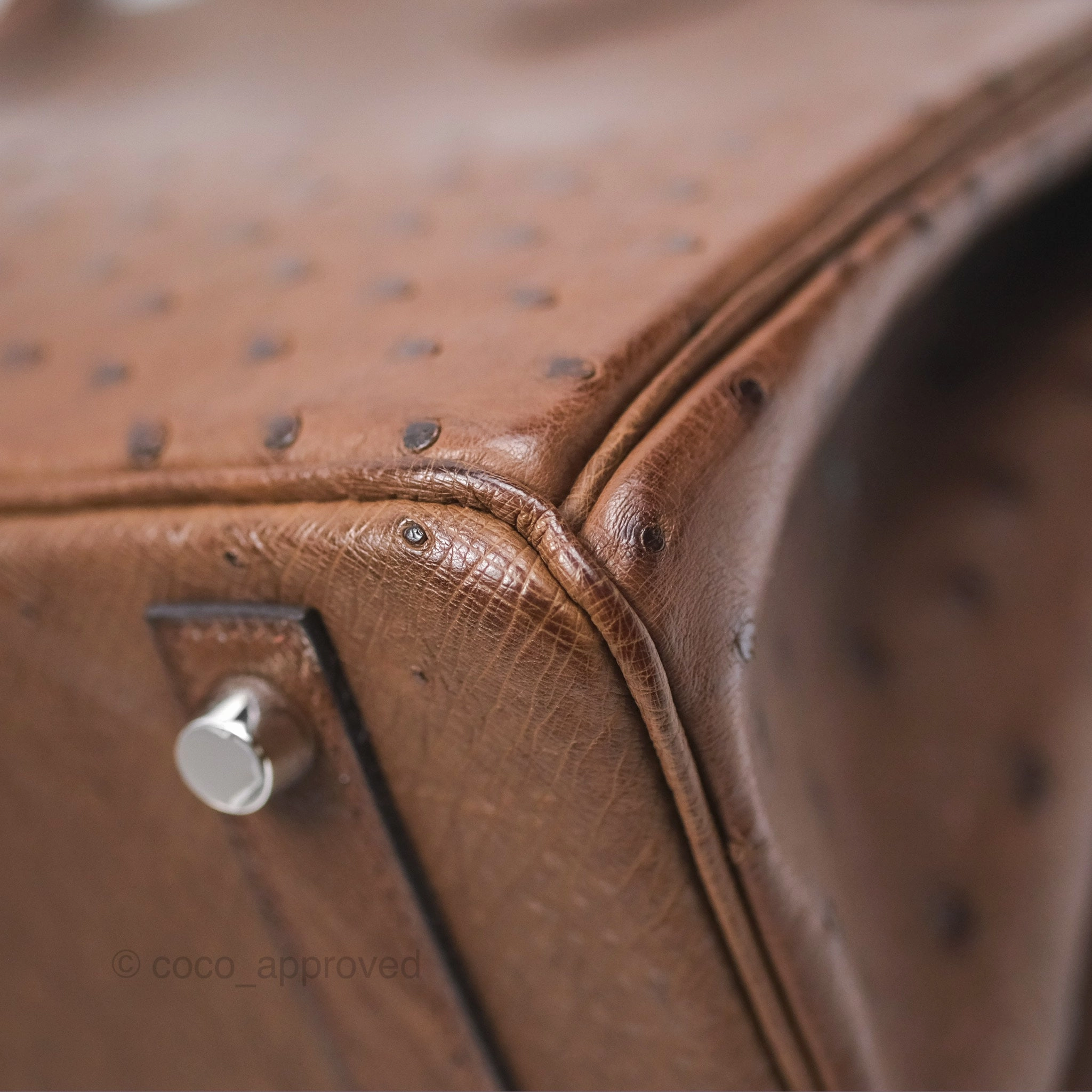 Herms Birkin Retourne 30 Dark Brown Ostrich Palladium Hardware