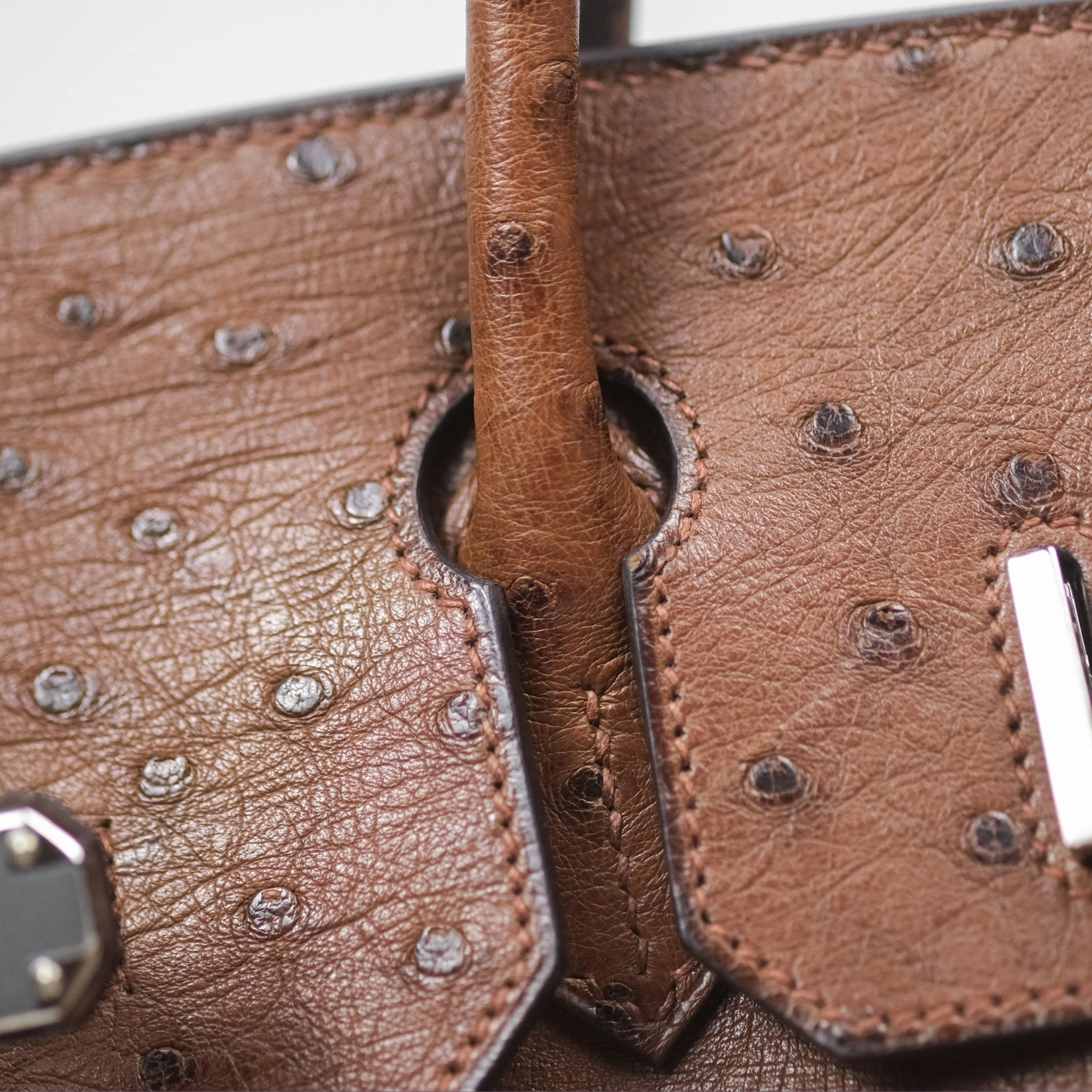 Herms Birkin Retourne 30 Dark Brown Ostrich Palladium Hardware