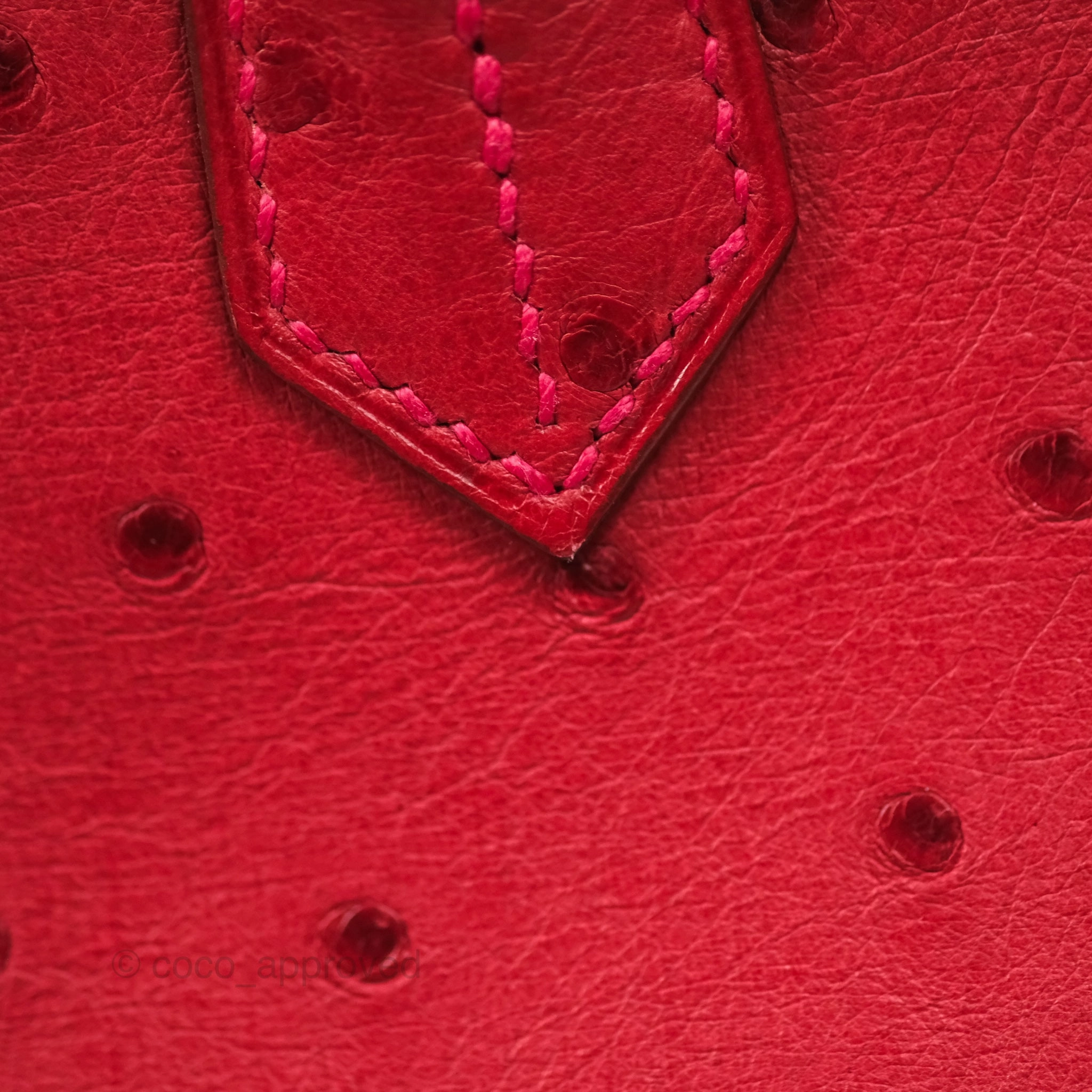 Herms Birkin Retourne 30 Rouge Vif 53 Ostrich Gold Hardware