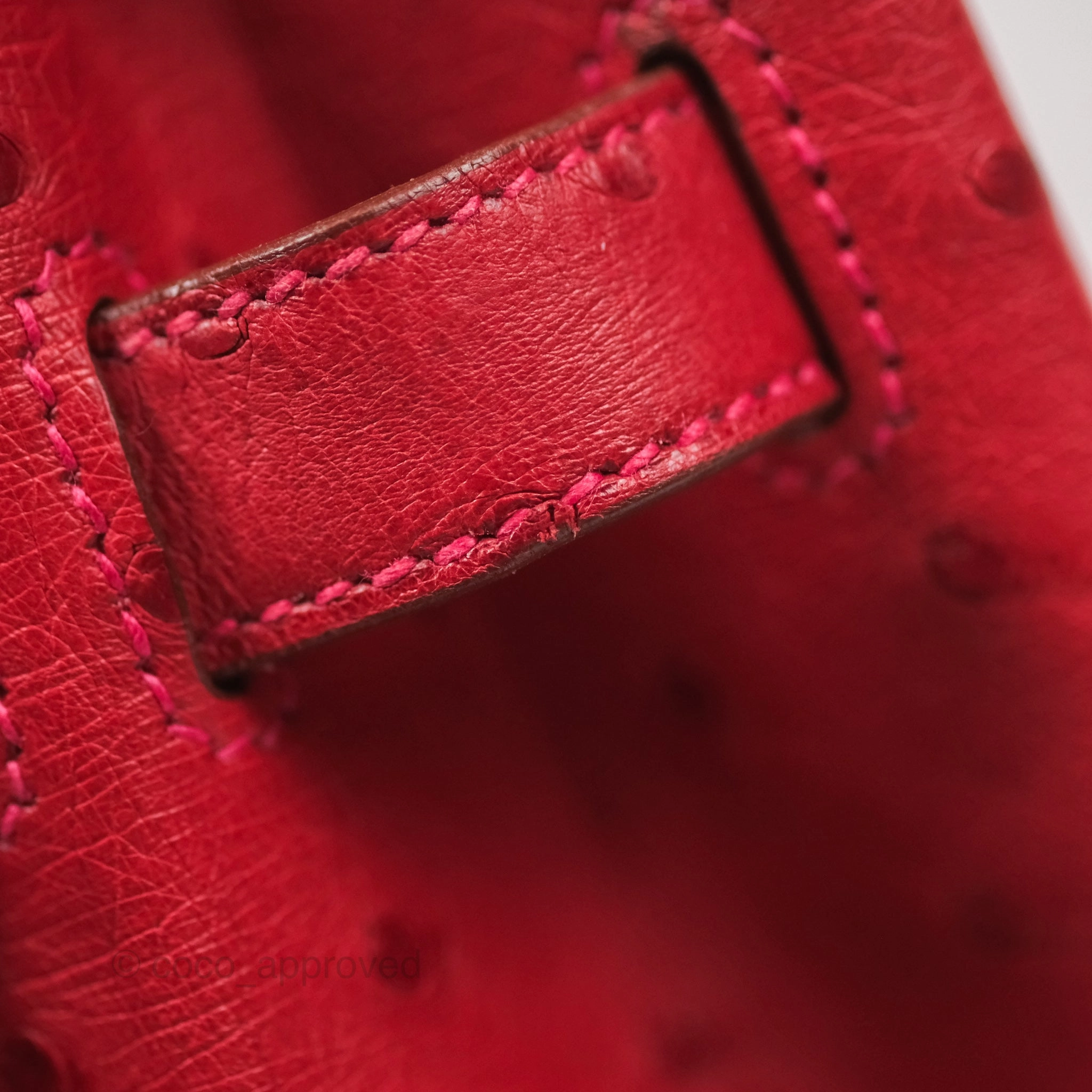 Herms Birkin Retourne 30 Rouge Vif 53 Ostrich Gold Hardware