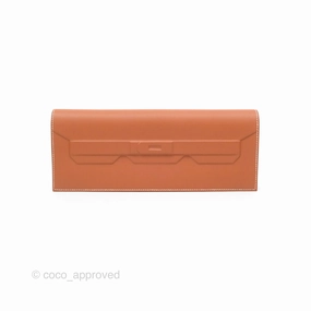 Herms Birkin Shadow Clutch Bag Gold 37 Swift