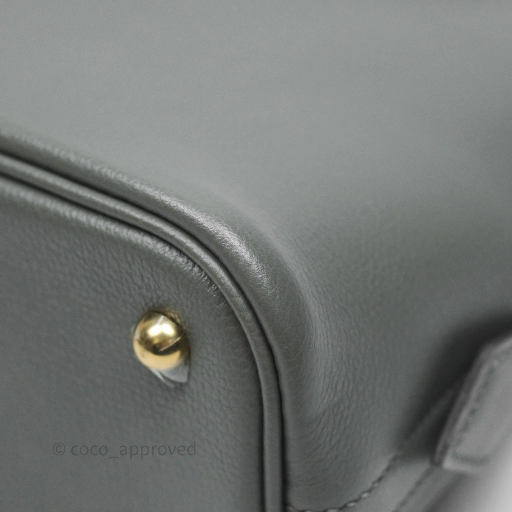Herms Bolide 1923 25 Gris Meyer 0L Evercolor Gold Hardware