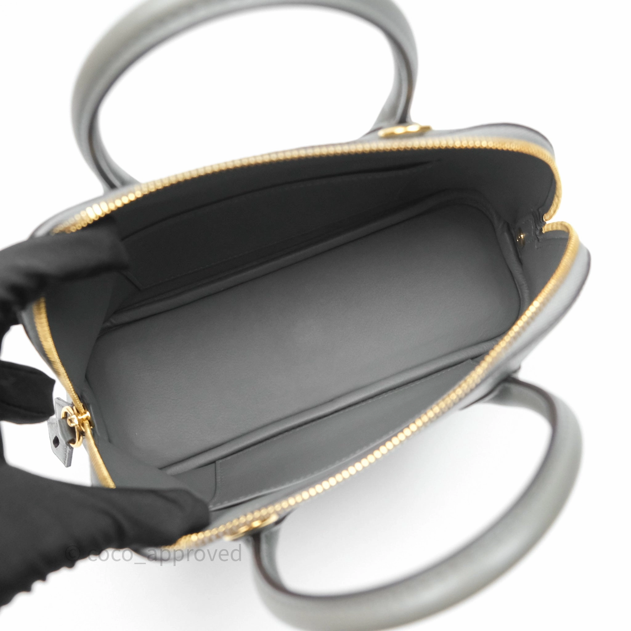 Herms Bolide 1923 25 Gris Meyer 0L Evercolor Gold Hardware