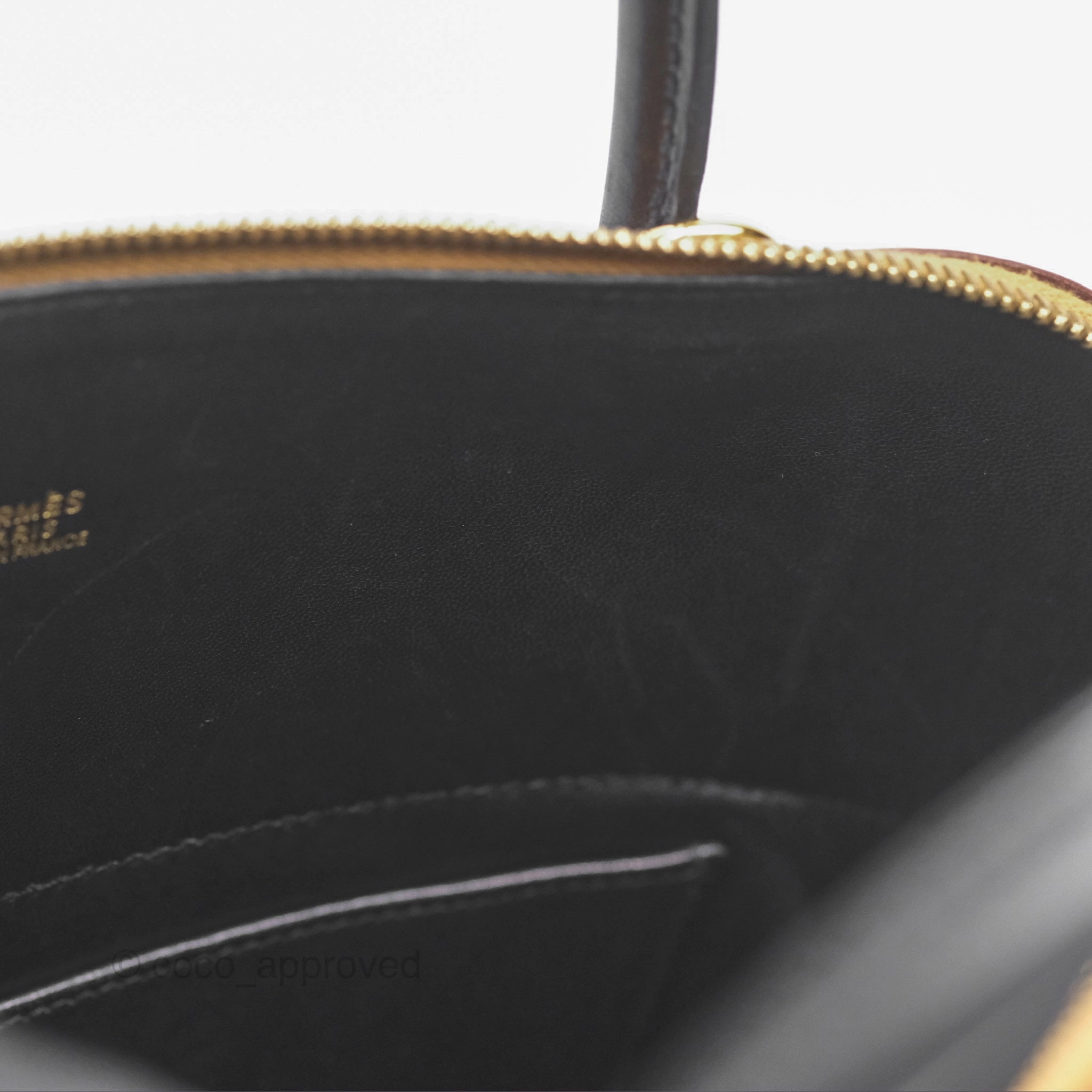 Herms Bolide 31 Noir 89 / Natural Box Leather Gold Hardware