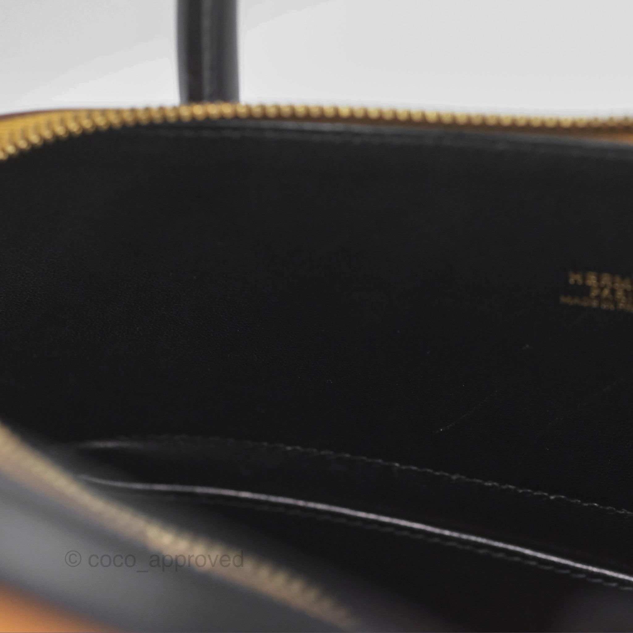 Herms Bolide 31 Noir 89 / Natural Box Leather Gold Hardware