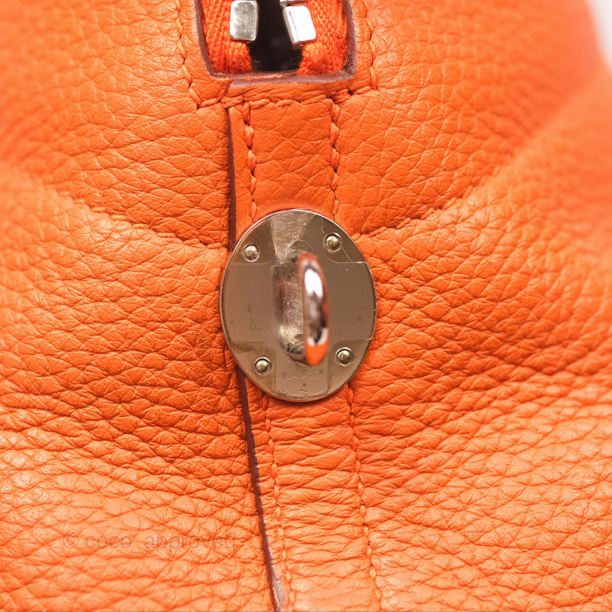 Herms Bolide 31 Orange H Clemence Palladium Hardware