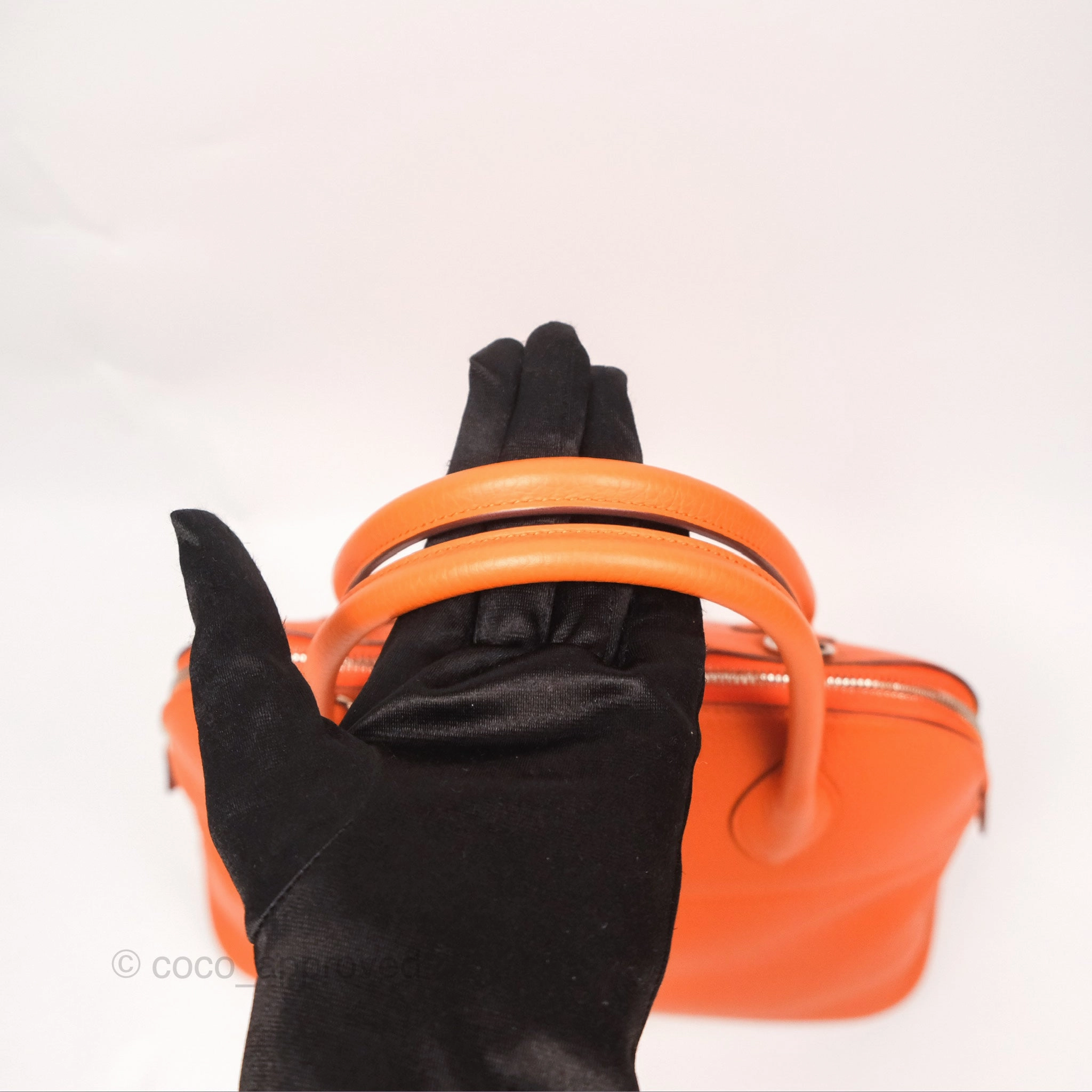 Herms Bolide 31 Orange H Clemence Palladium Hardware