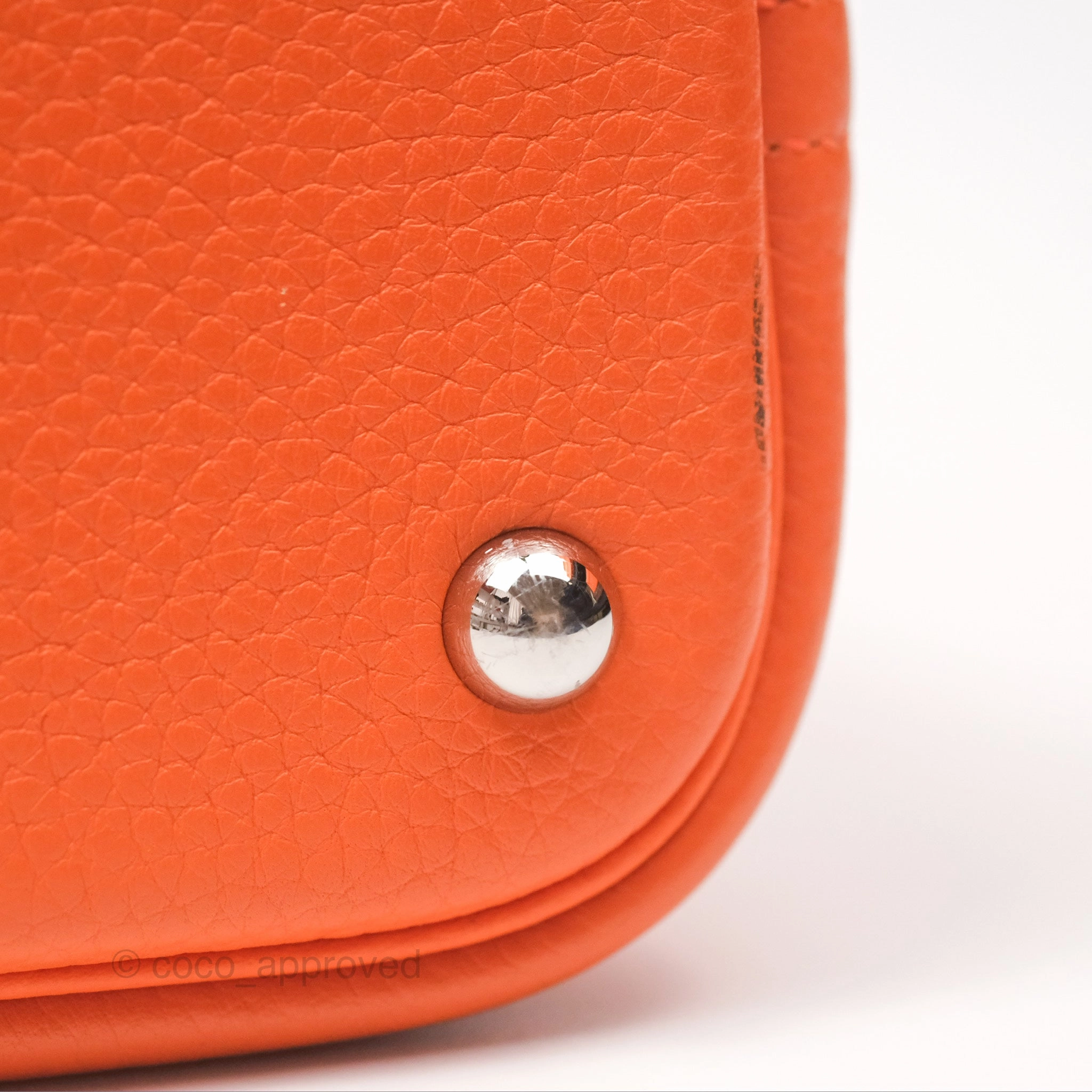Herms Bolide 31 Orange H Clemence Palladium Hardware