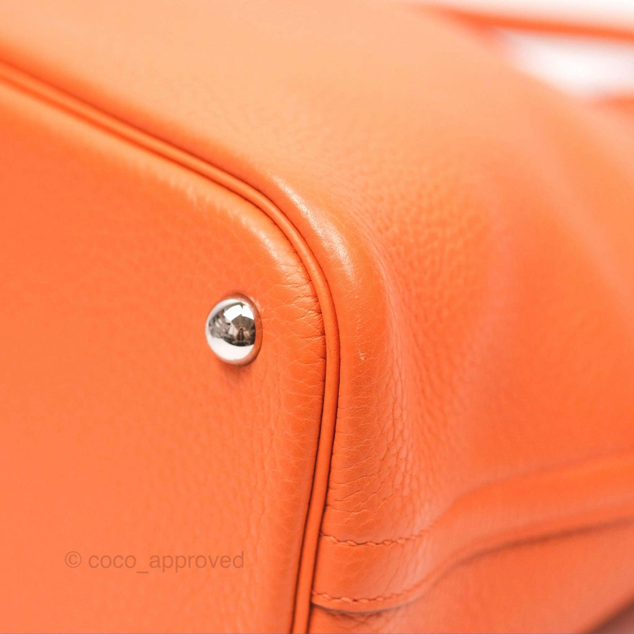 Herms Bolide 31 Orange H Clemence Palladium Hardware
