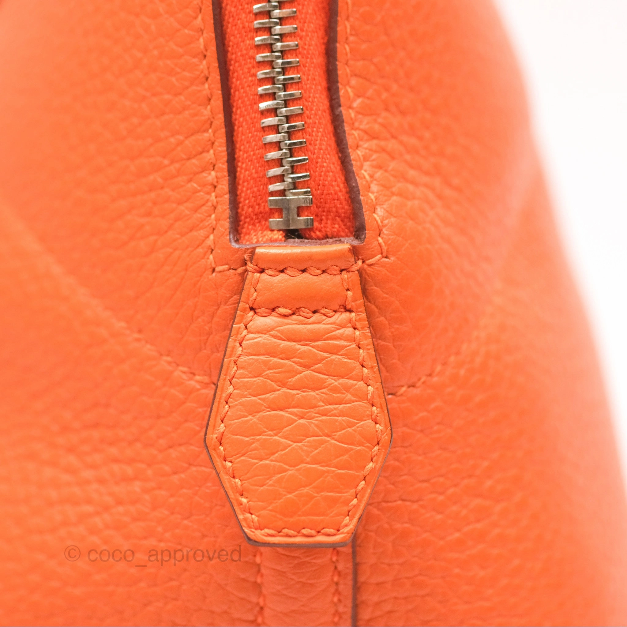 Herms Bolide 31 Orange H Clemence Palladium Hardware