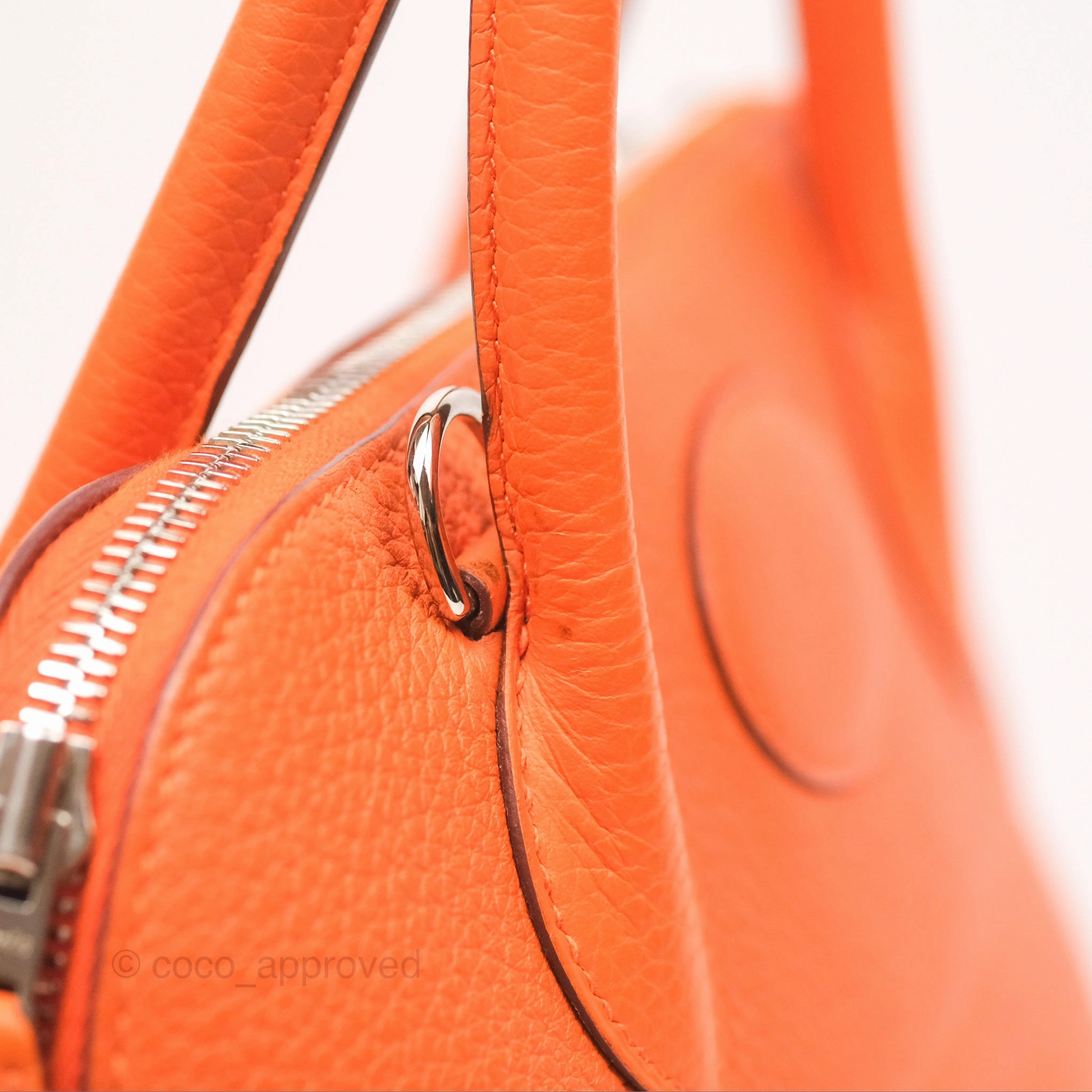 Herms Bolide 31 Orange H Clemence Palladium Hardware