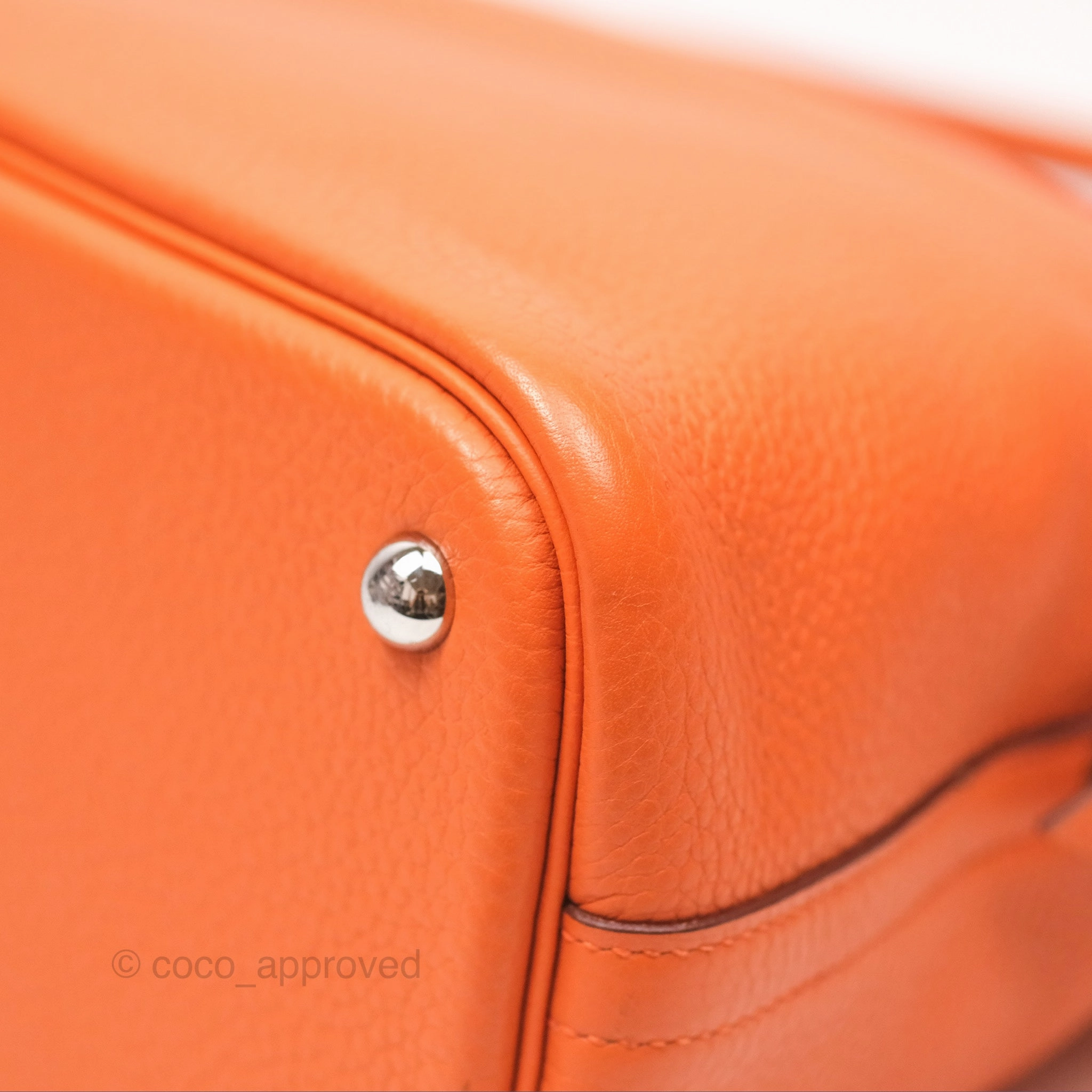 Herms Bolide 31 Orange H Clemence Palladium Hardware