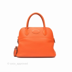 Herms Bolide 31 Orange H Clemence Palladium Hardware