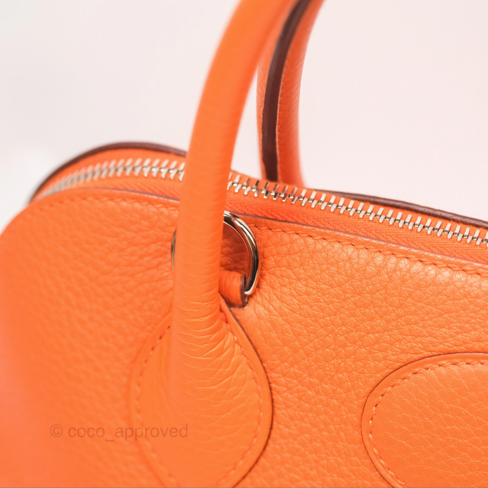 Herms Bolide 31 Orange H Clemence Palladium Hardware