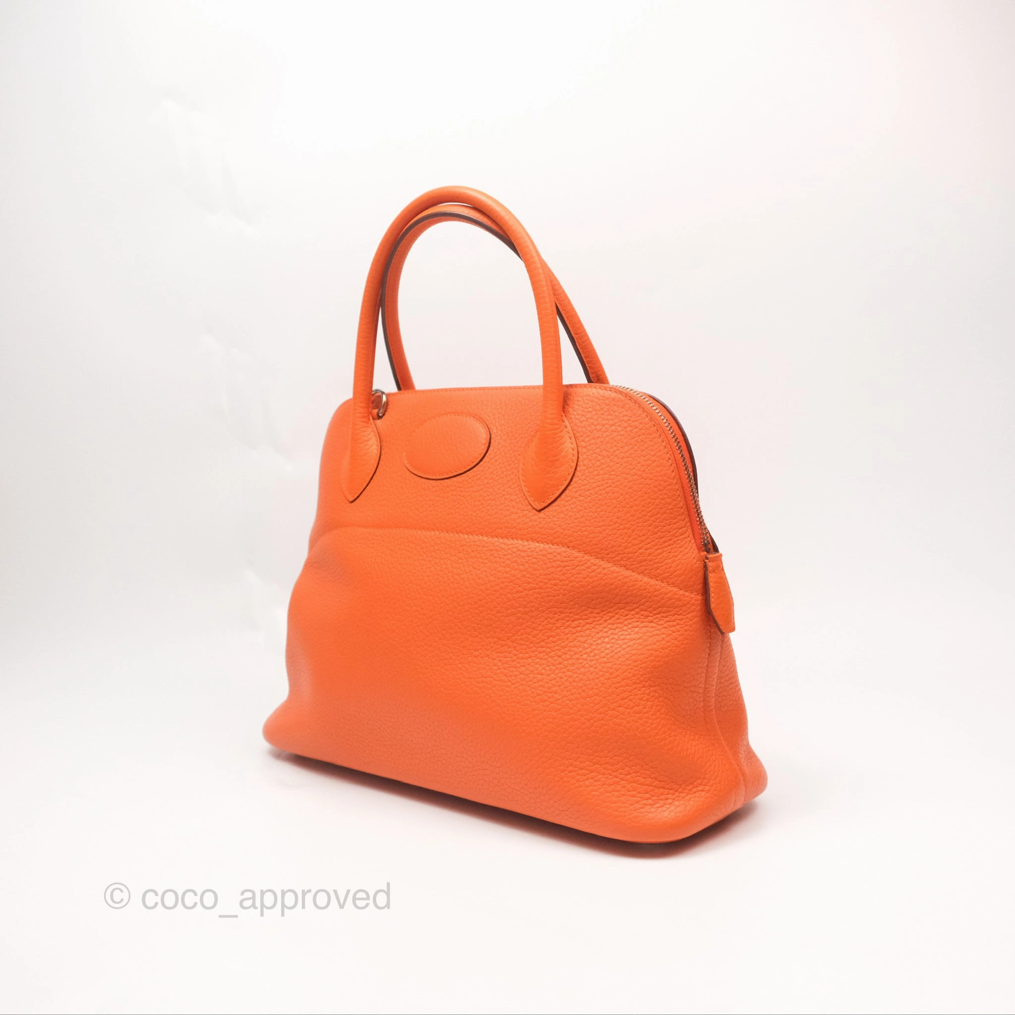 Herms Bolide 31 Orange H Clemence Palladium Hardware