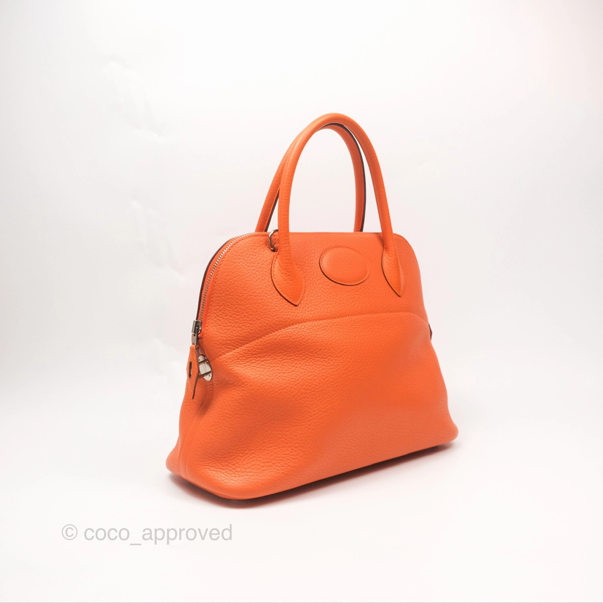 Herms Bolide 31 Orange H Clemence Palladium Hardware