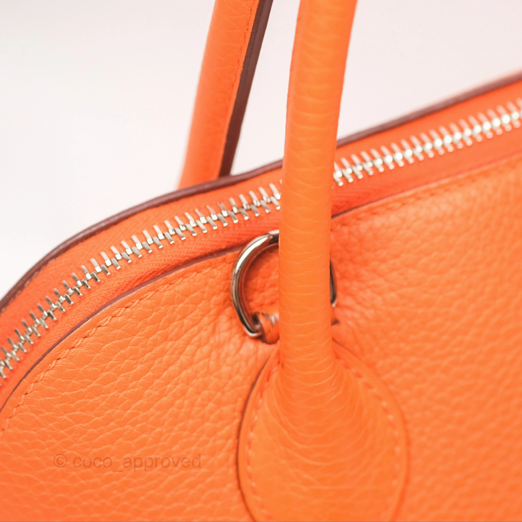 Herms Bolide 31 Orange H Clemence Palladium Hardware