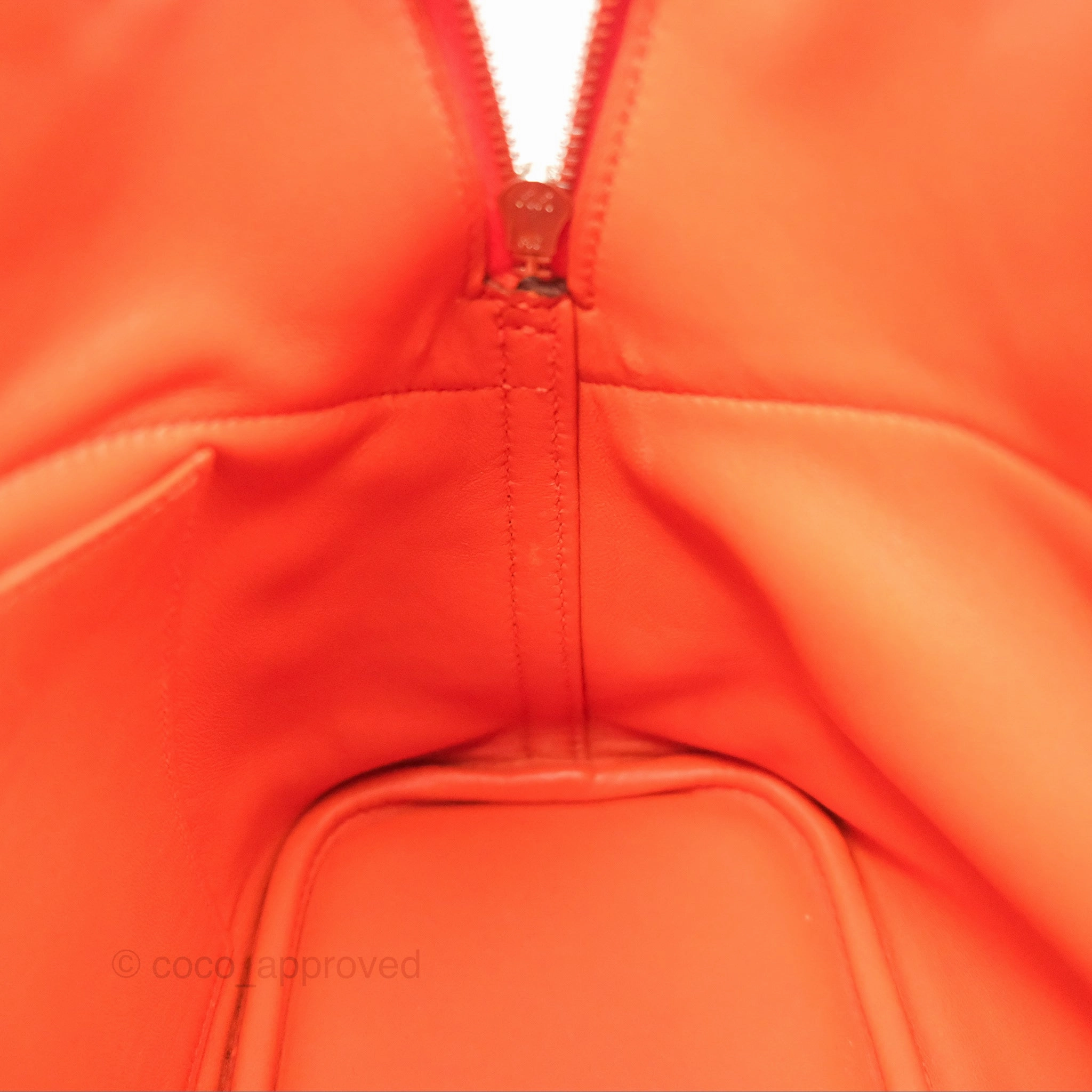 Herms Bolide 31 Orange H Clemence Palladium Hardware
