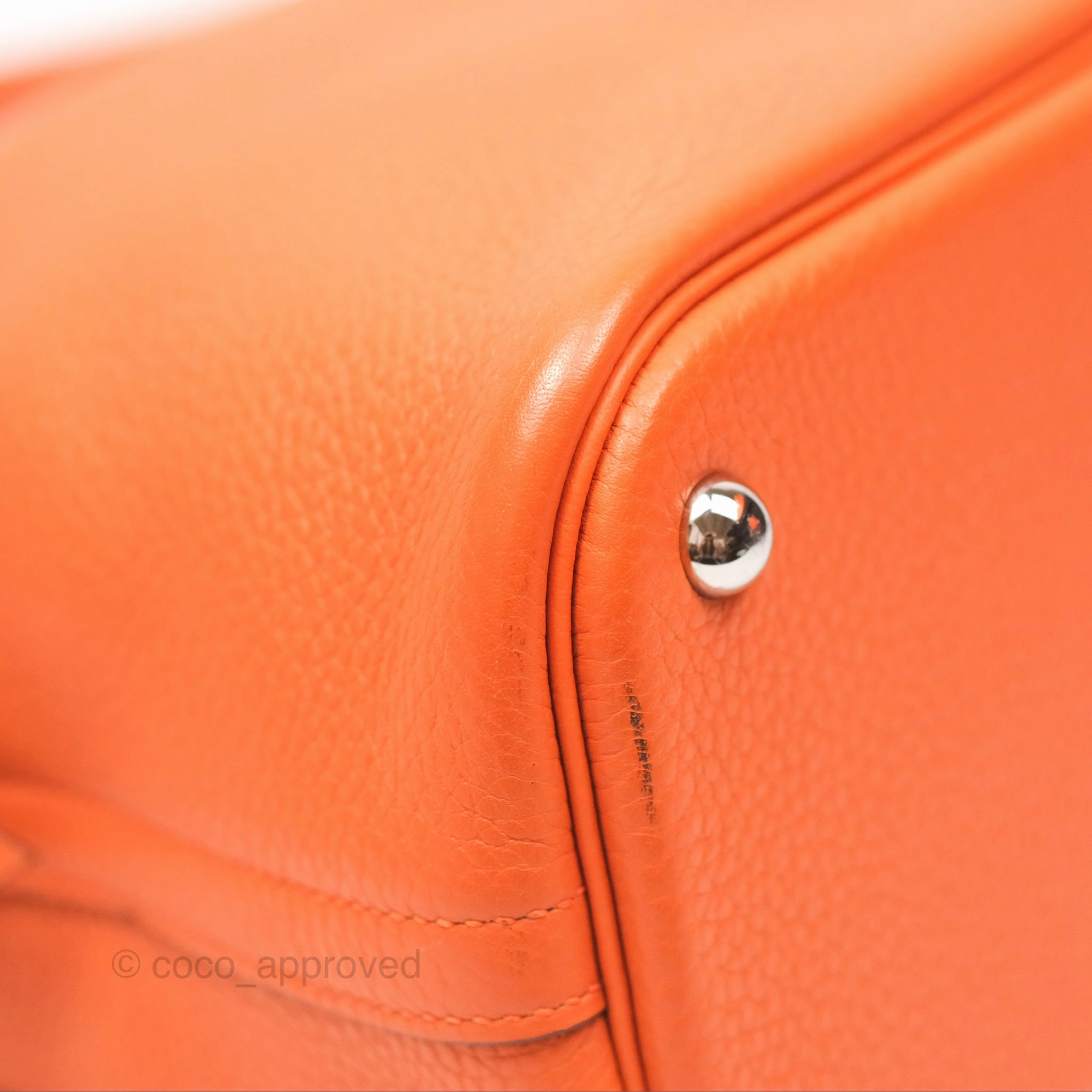 Herms Bolide 31 Orange H Clemence Palladium Hardware