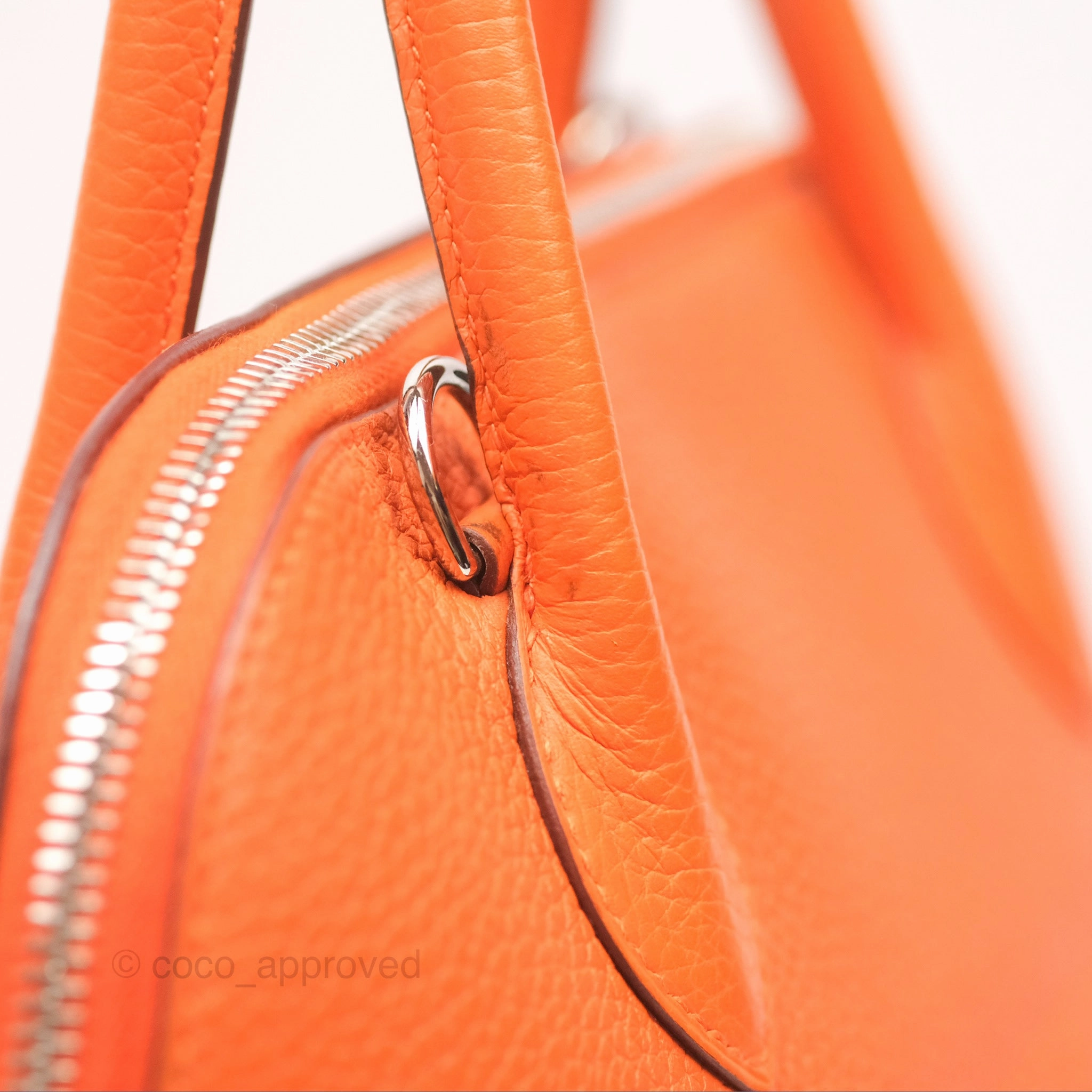 Herms Bolide 31 Orange H Clemence Palladium Hardware