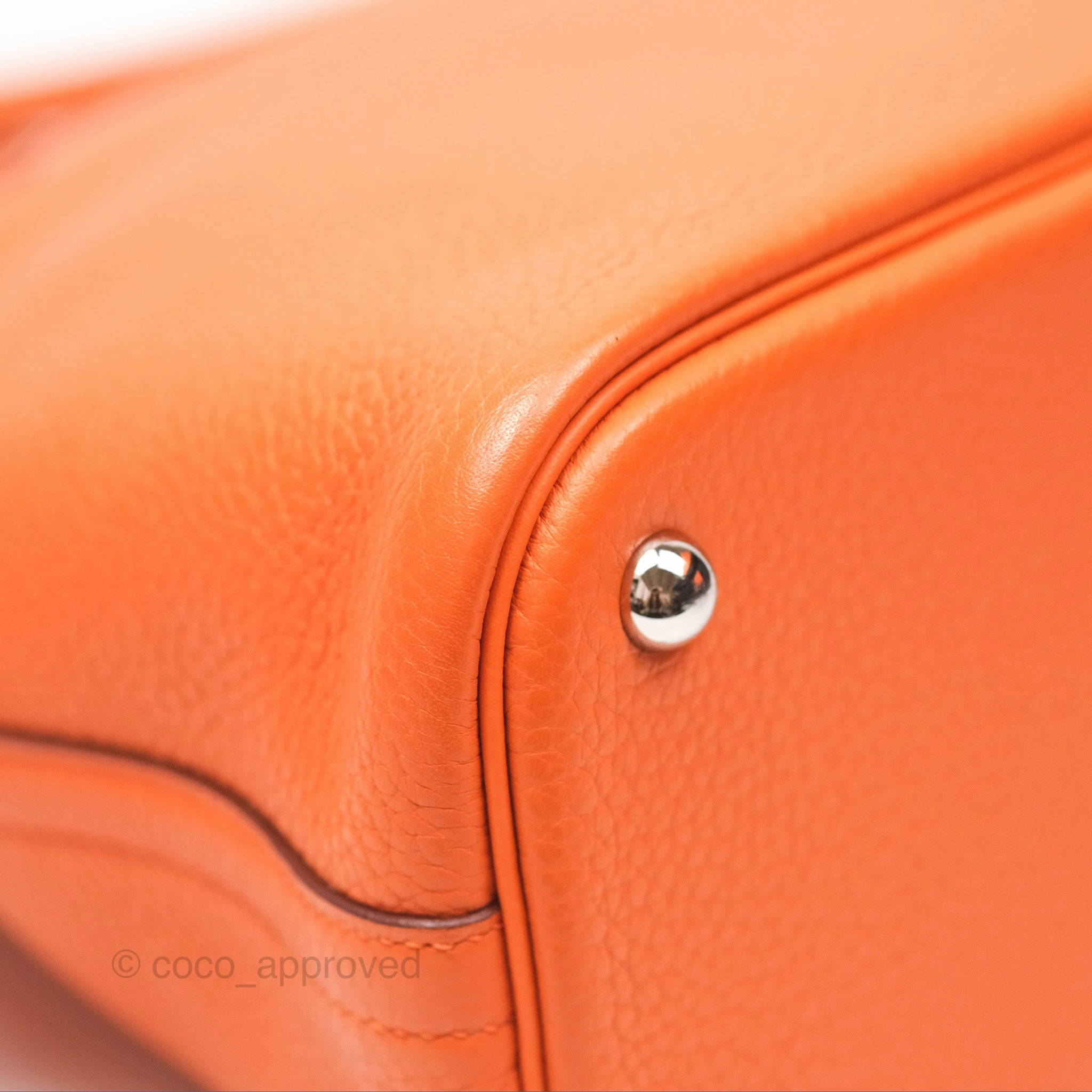 Herms Bolide 31 Orange H Clemence Palladium Hardware