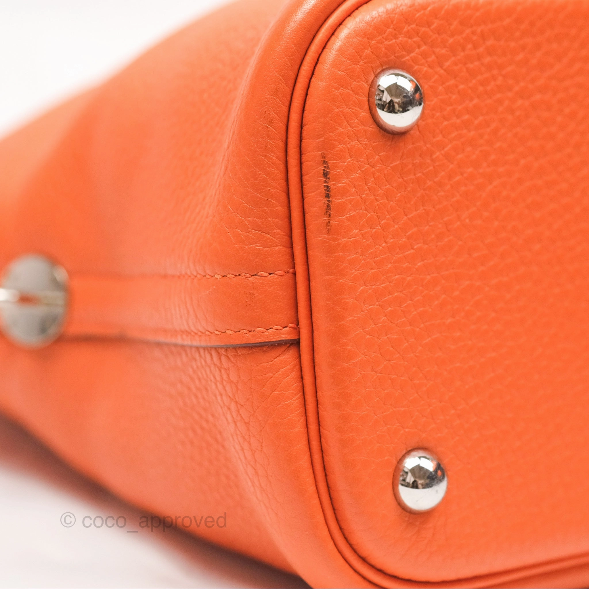 Herms Bolide 31 Orange H Clemence Palladium Hardware