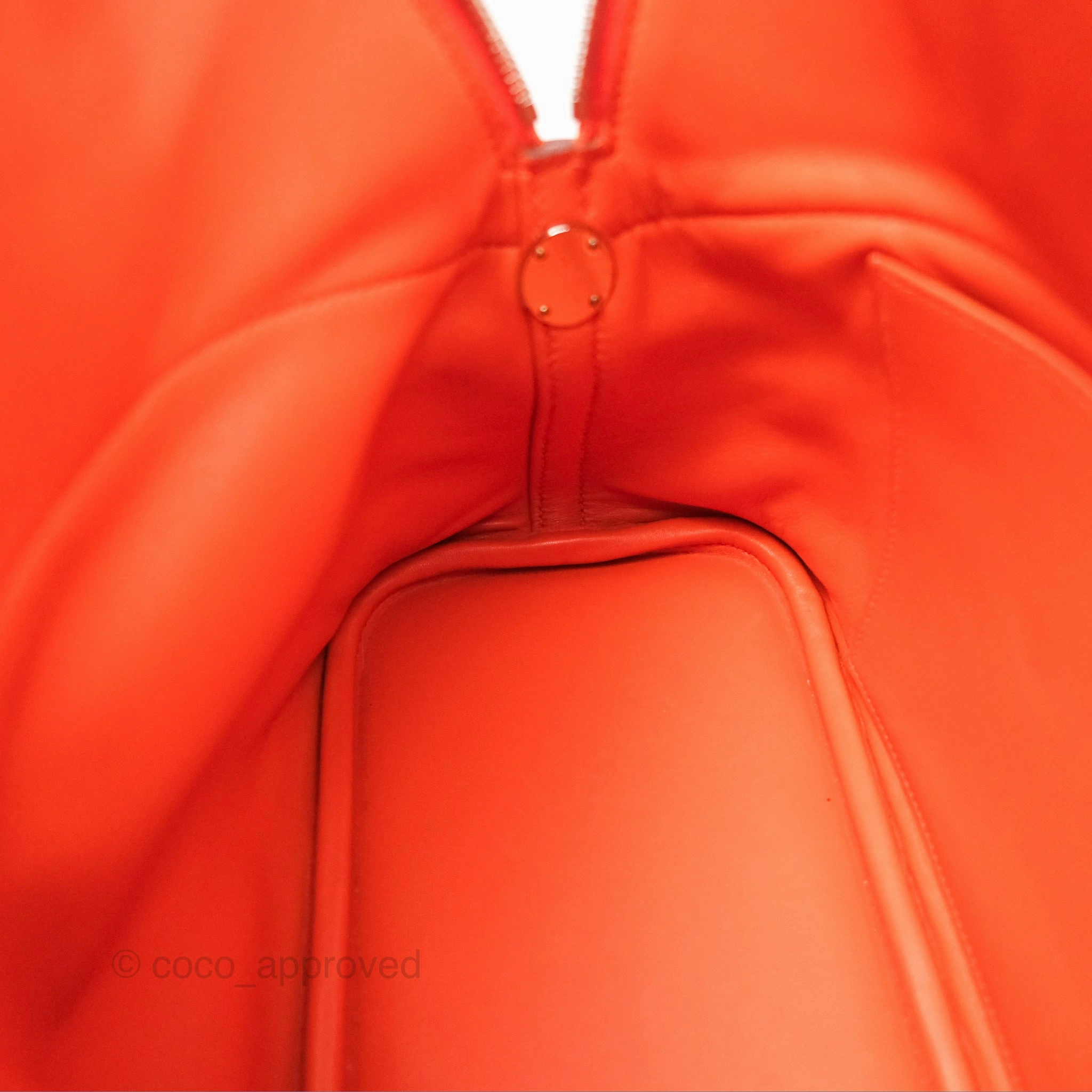 Herms Bolide 31 Orange H Clemence Palladium Hardware
