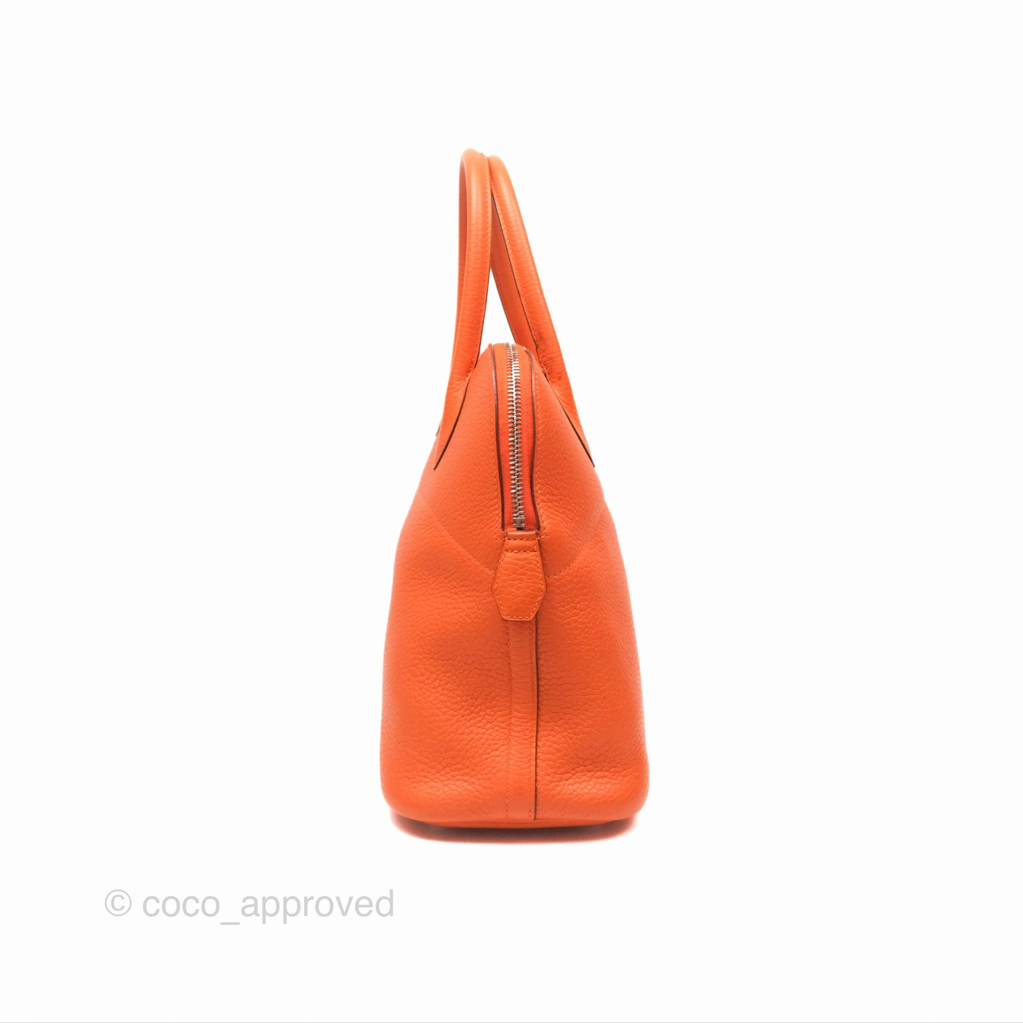 Herms Bolide 31 Orange H Clemence Palladium Hardware