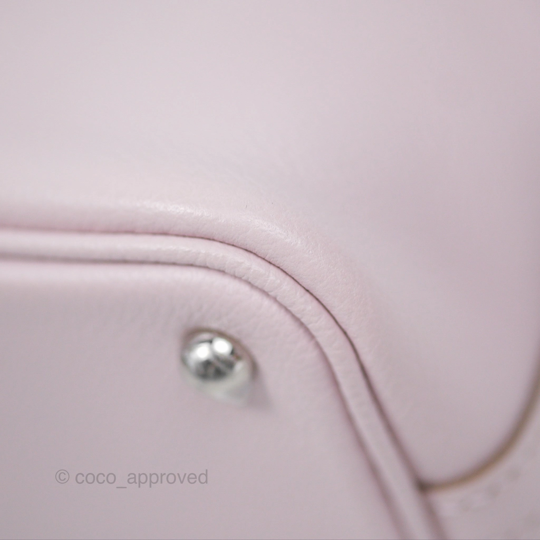 Herms Bolide Mini 1923 Evercolor Mauve Pale 09/ Caramel 28 Palladium Hardware