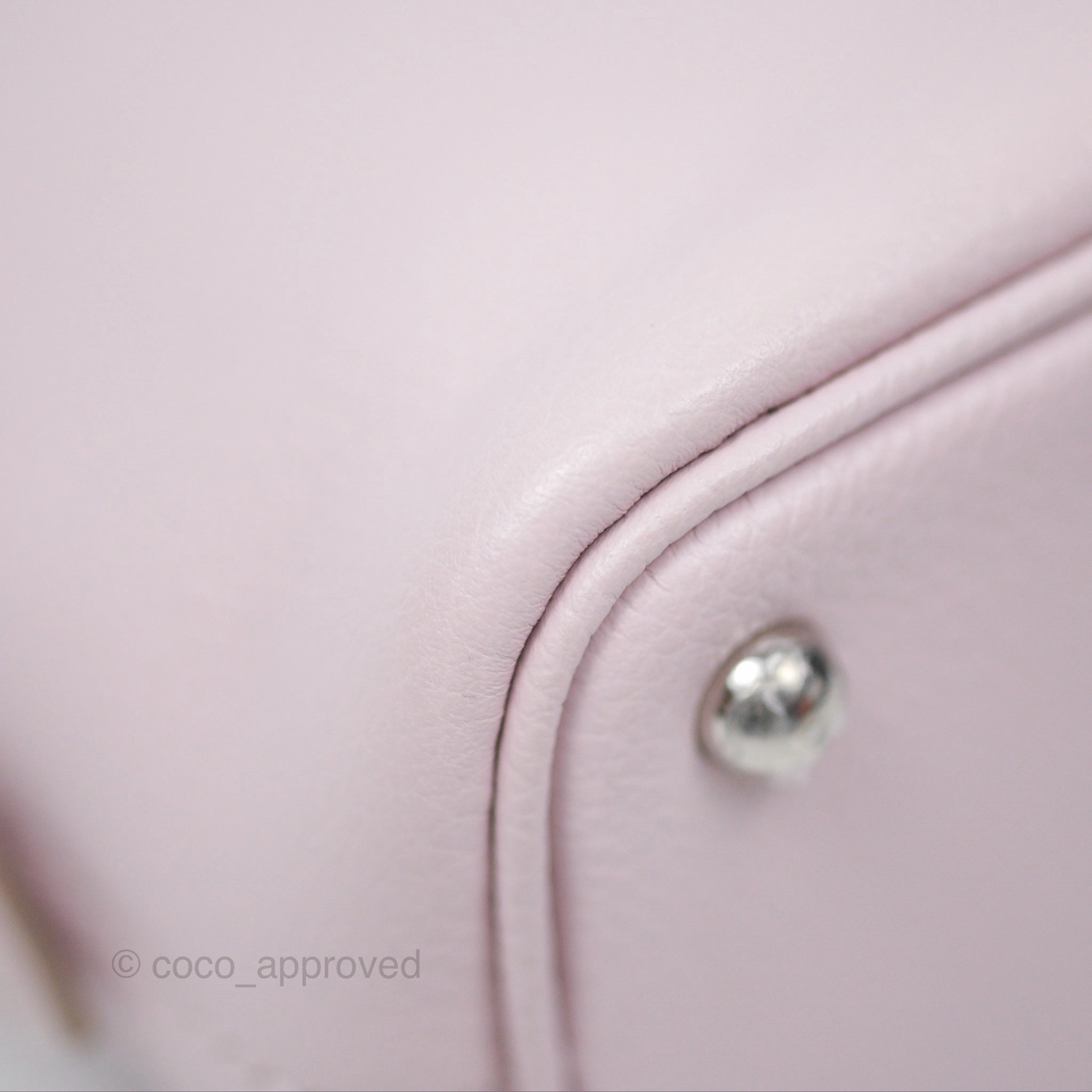 Herms Bolide Mini 1923 Evercolor Mauve Pale 09/ Caramel 28 Palladium Hardware