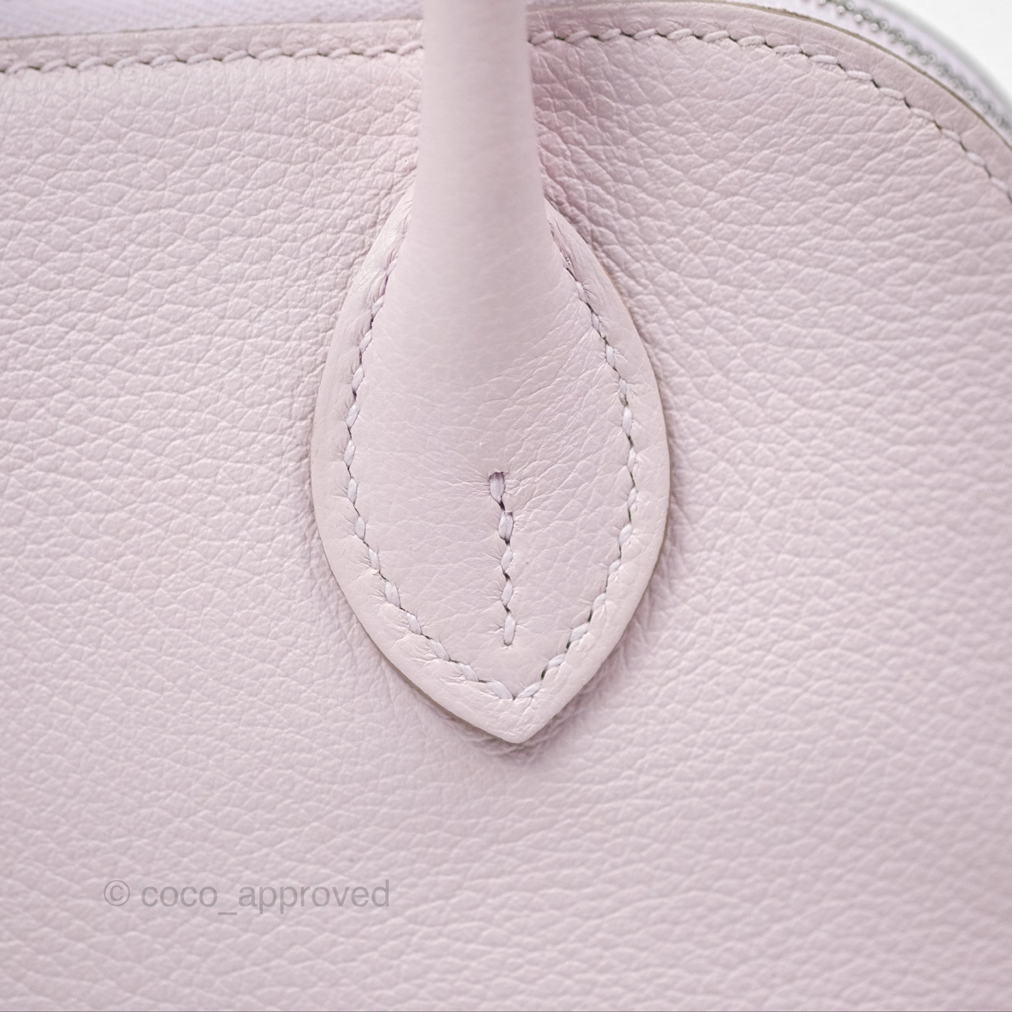 Herms Bolide Mini 1923 Evercolor Mauve Pale 09/ Caramel 28 Palladium Hardware