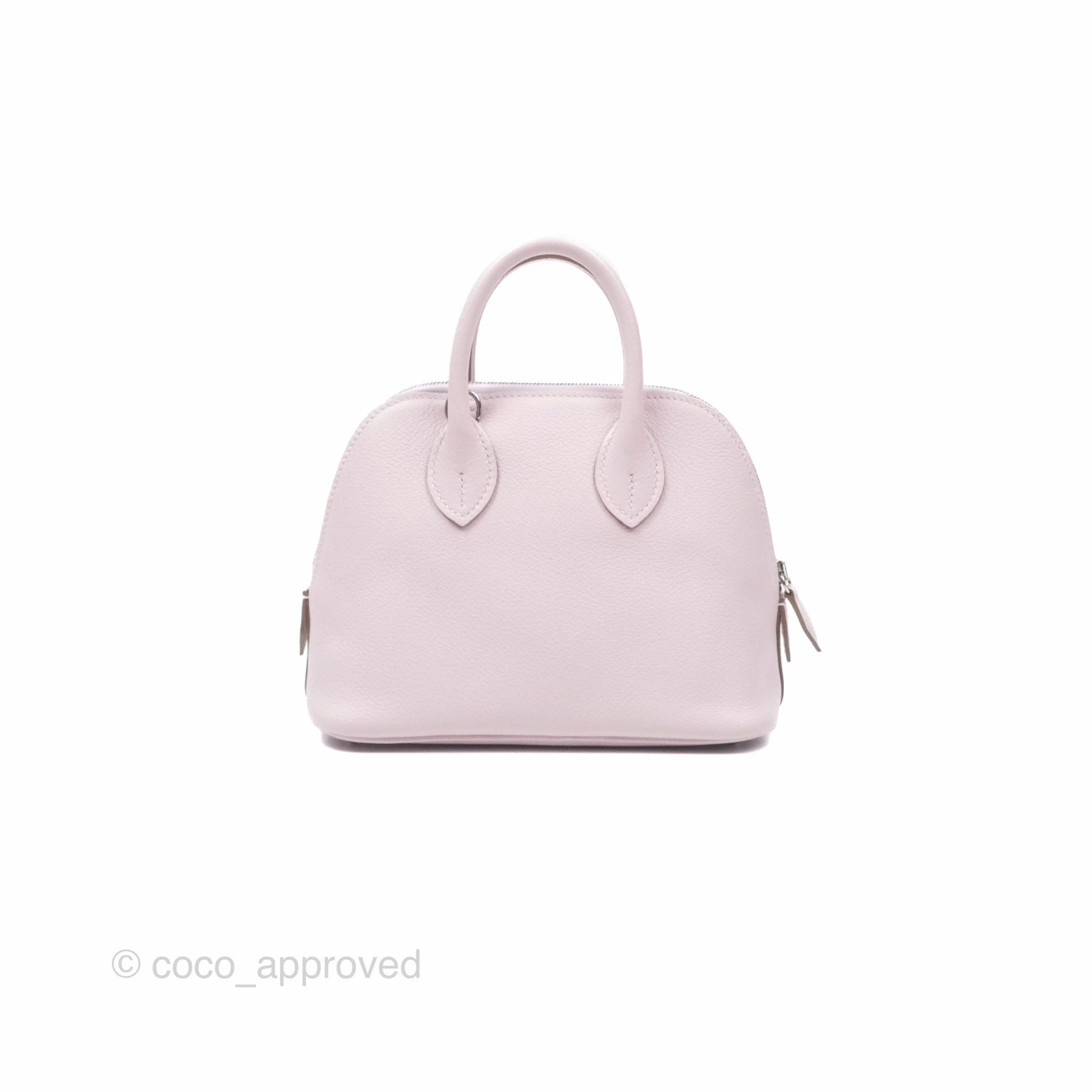 Herms Bolide Mini 1923 Evercolor Mauve Pale 09/ Caramel 28 Palladium Hardware