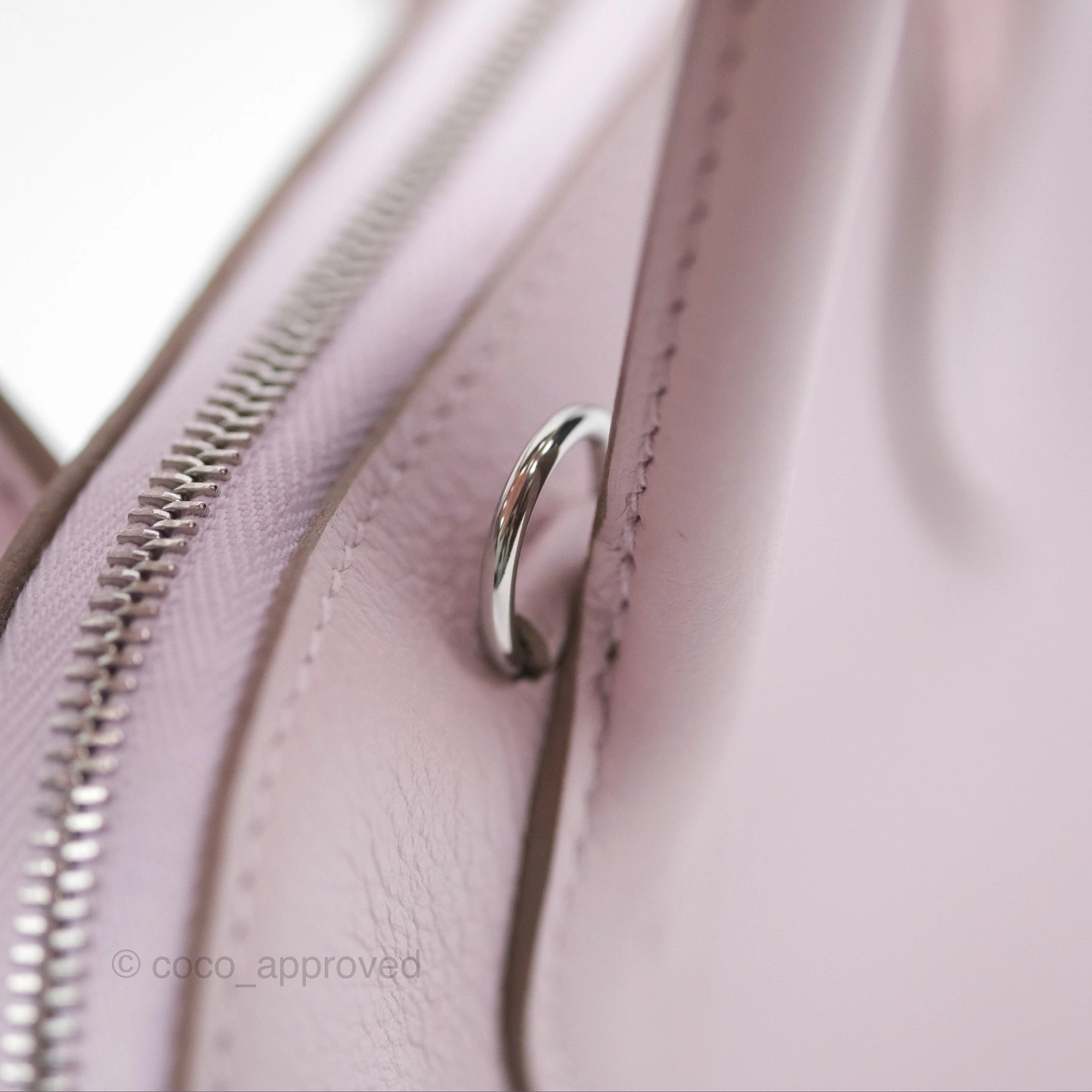 Herms Bolide Mini 1923 Evercolor Mauve Pale 09/ Caramel 28 Palladium Hardware