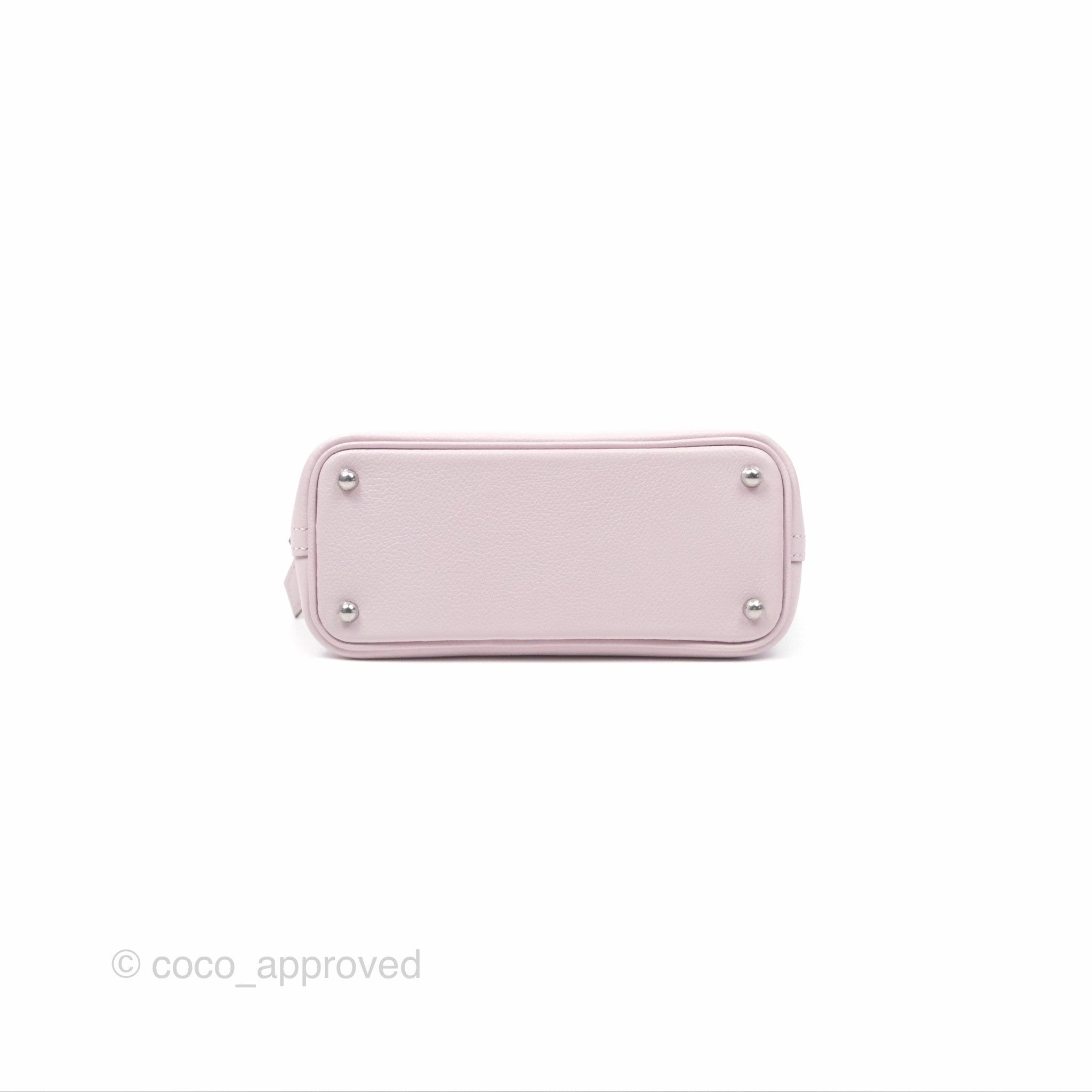 Herms Bolide Mini 1923 Evercolor Mauve Pale 09/ Caramel 28 Palladium Hardware