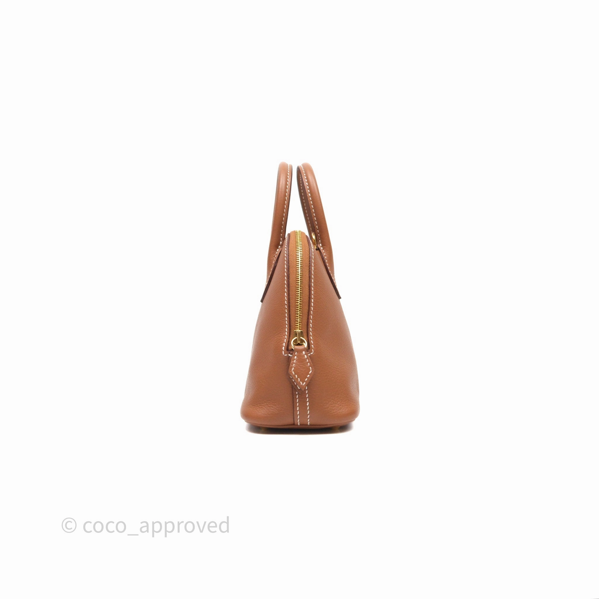 Herms Bolide Mini 1923 Gold 37 Evercolor Gold Hardware