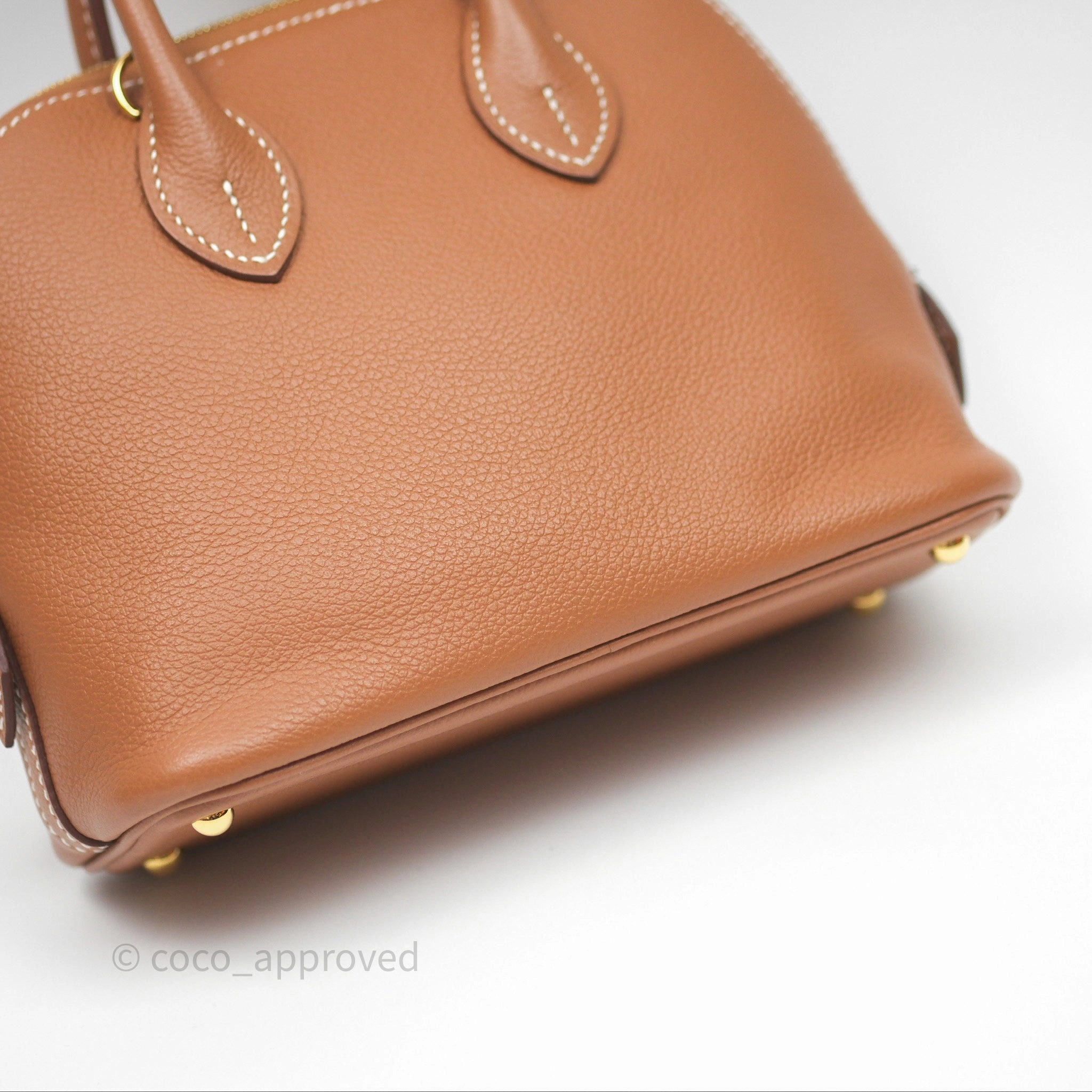 Herms Bolide Mini 1923 Gold 37 Evercolor Gold Hardware
