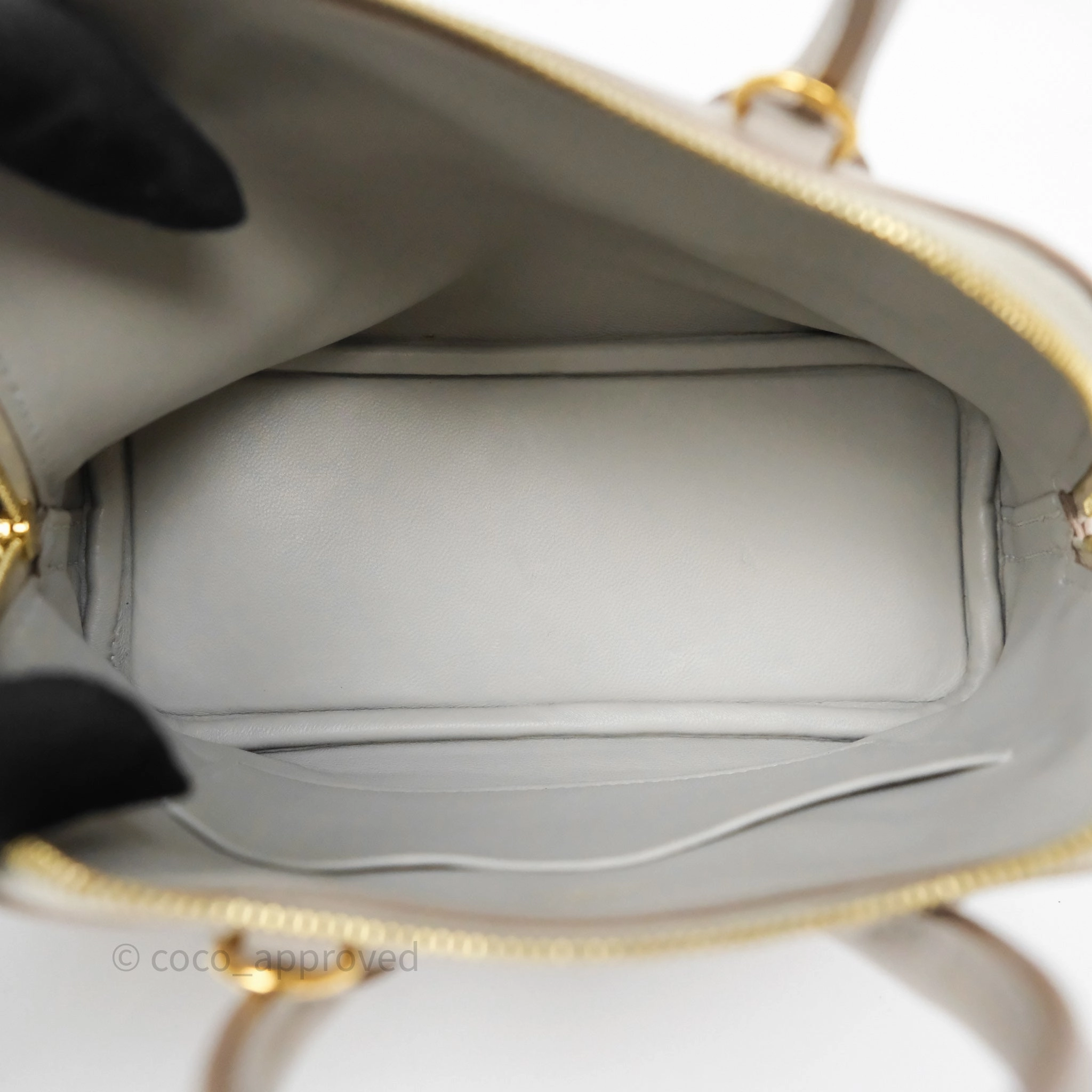 Herms Bolide Mini 1923 Gris Perle 80 Evercolor Gold Hardware