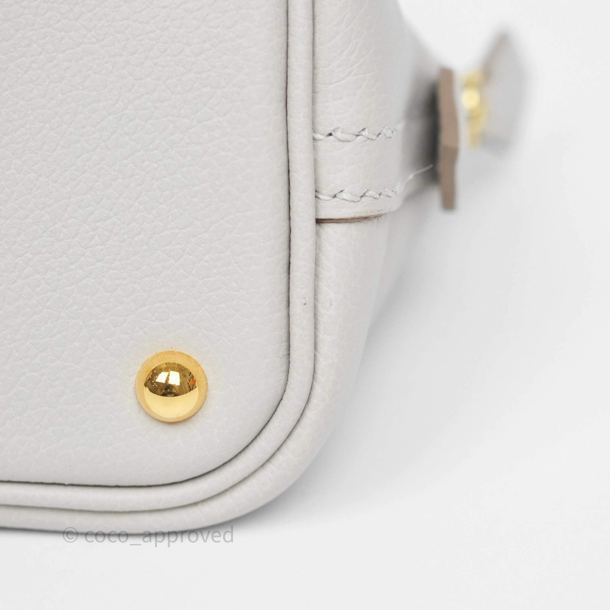 Herms Bolide Mini 1923 Gris Perle 80 Evercolor Gold Hardware