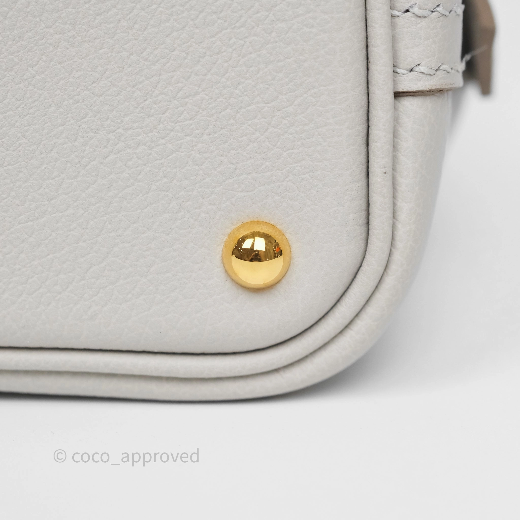 Herms Bolide Mini 1923 Gris Perle 80 Evercolor Gold Hardware