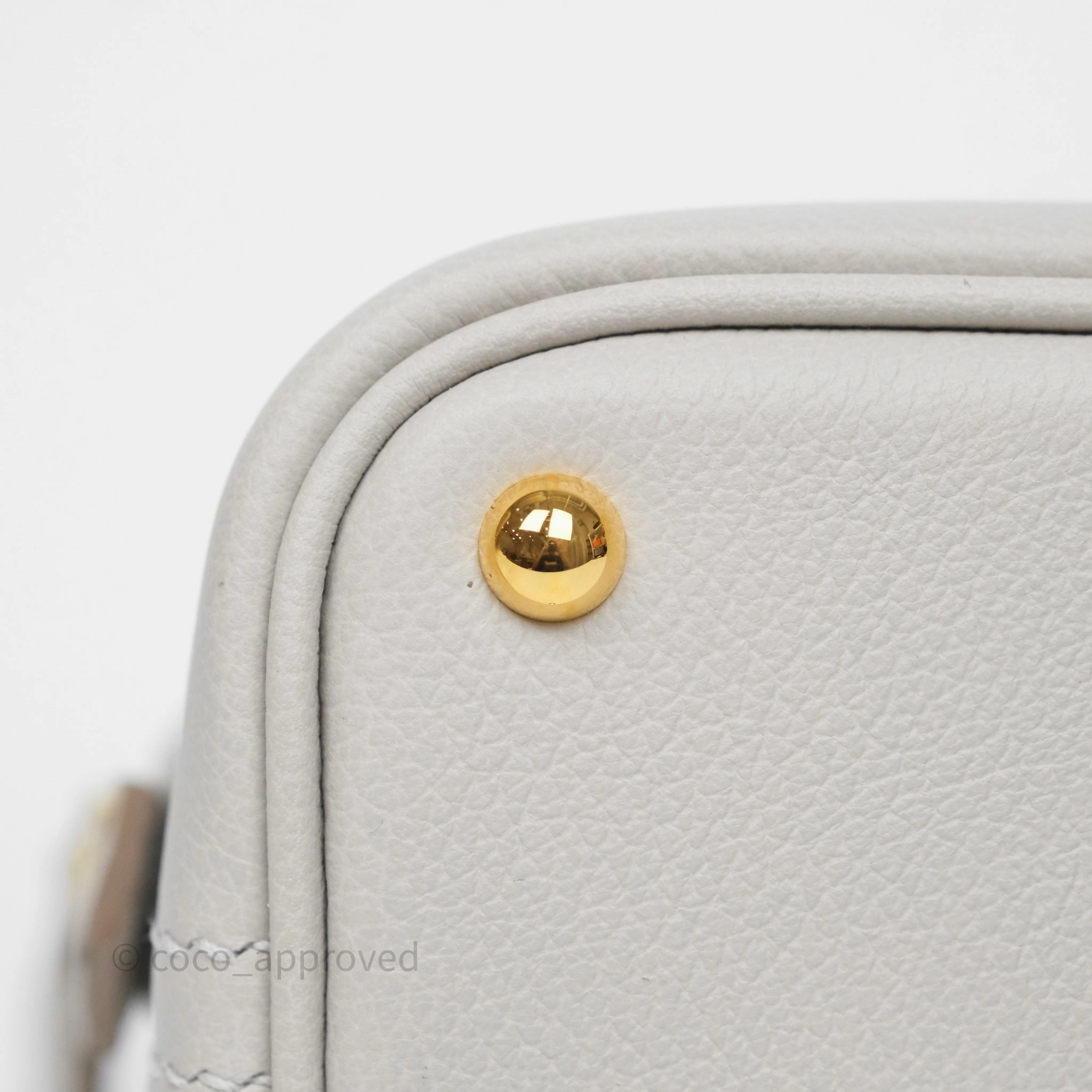 Herms Bolide Mini 1923 Gris Perle 80 Evercolor Gold Hardware