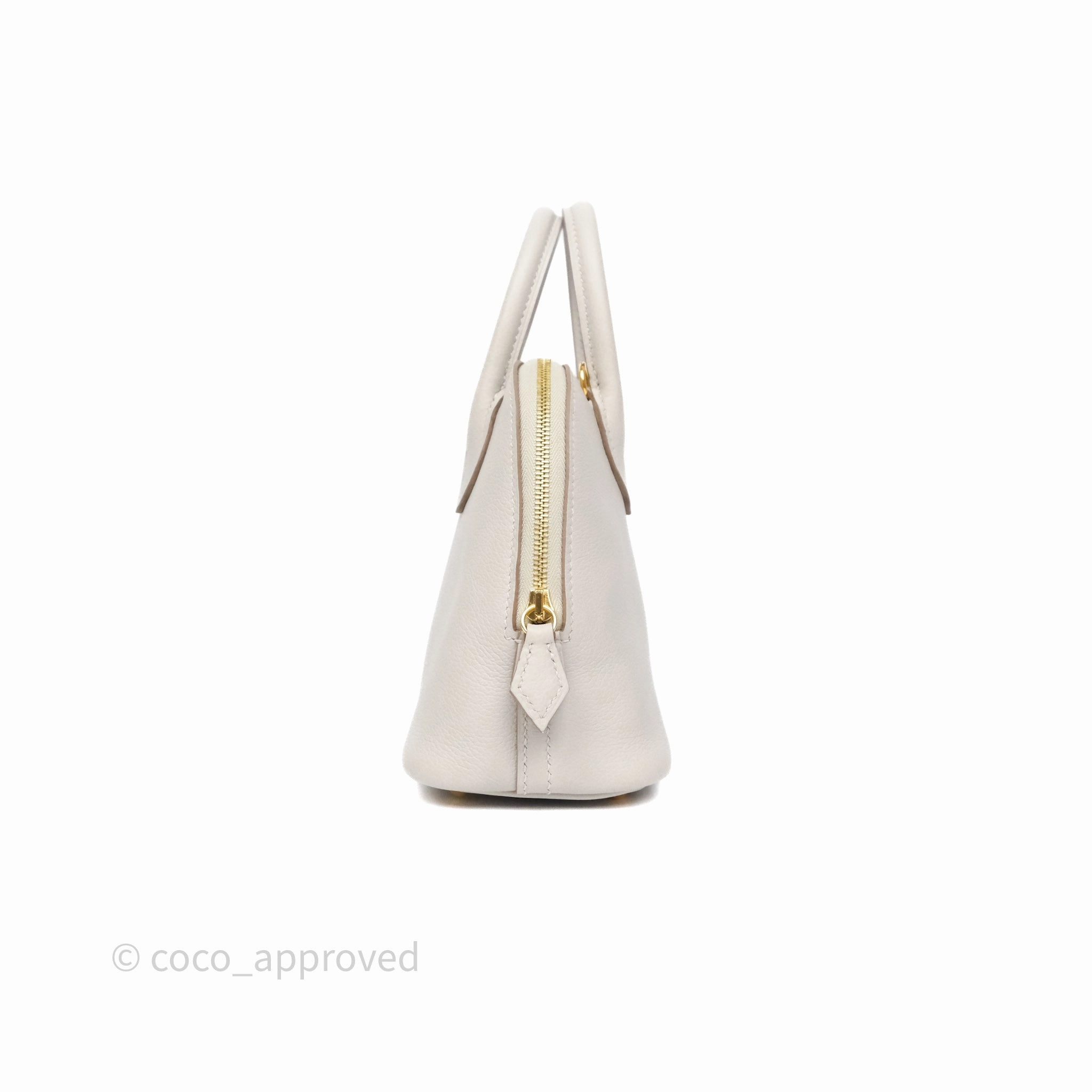 Herms Bolide Mini 1923 Gris Perle 80 Evercolor Gold Hardware