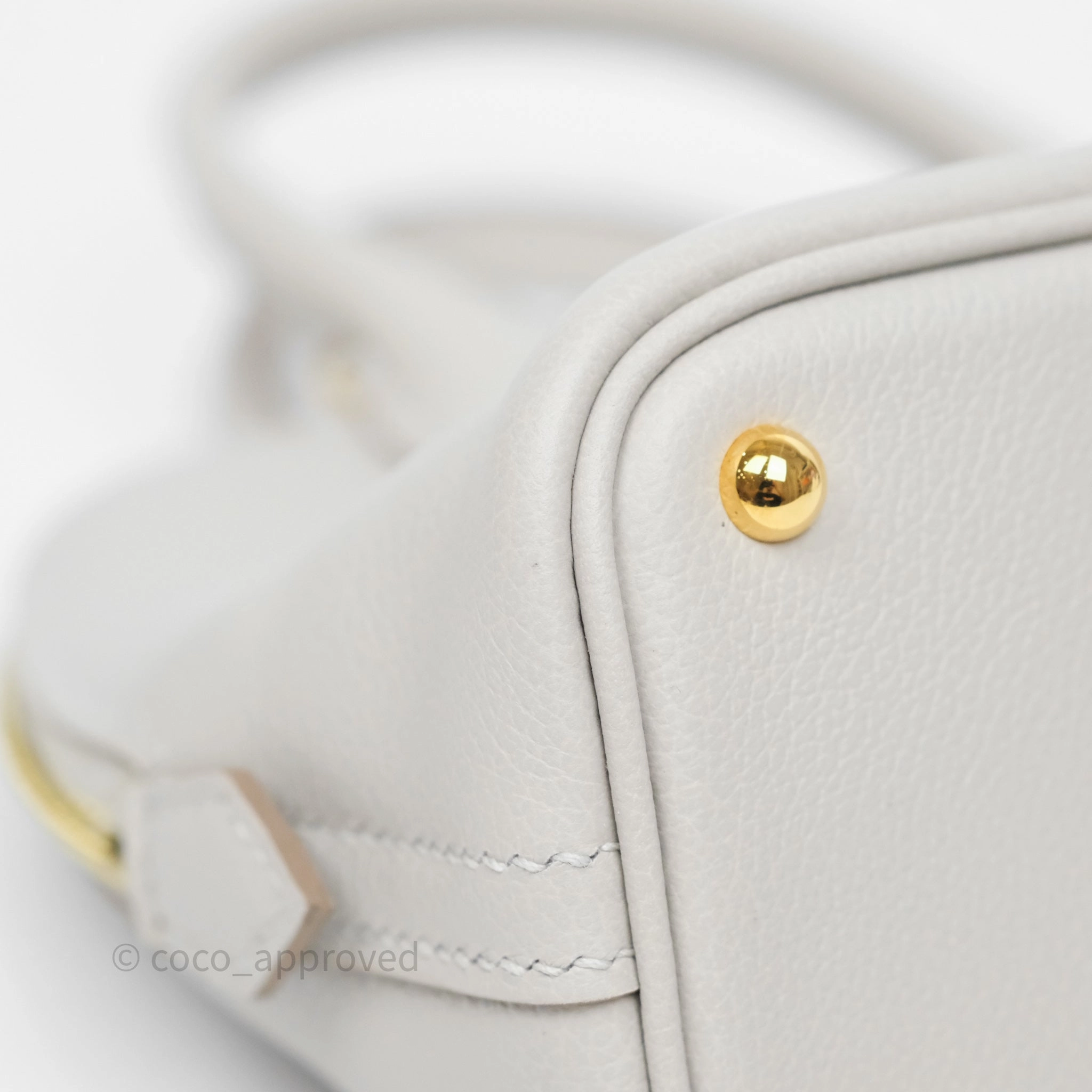 Herms Bolide Mini 1923 Gris Perle 80 Evercolor Gold Hardware