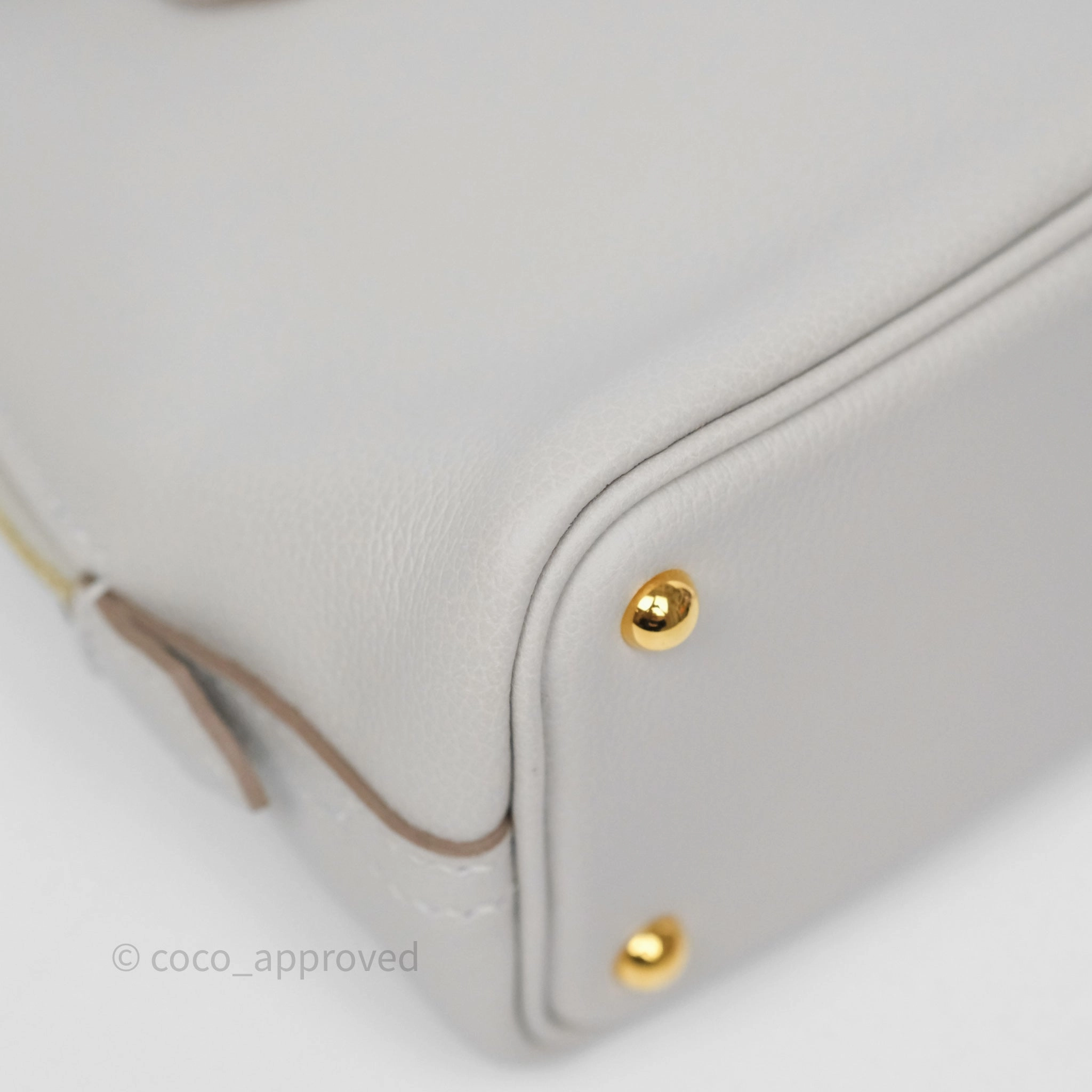 Herms Bolide Mini 1923 Gris Perle 80 Evercolor Gold Hardware
