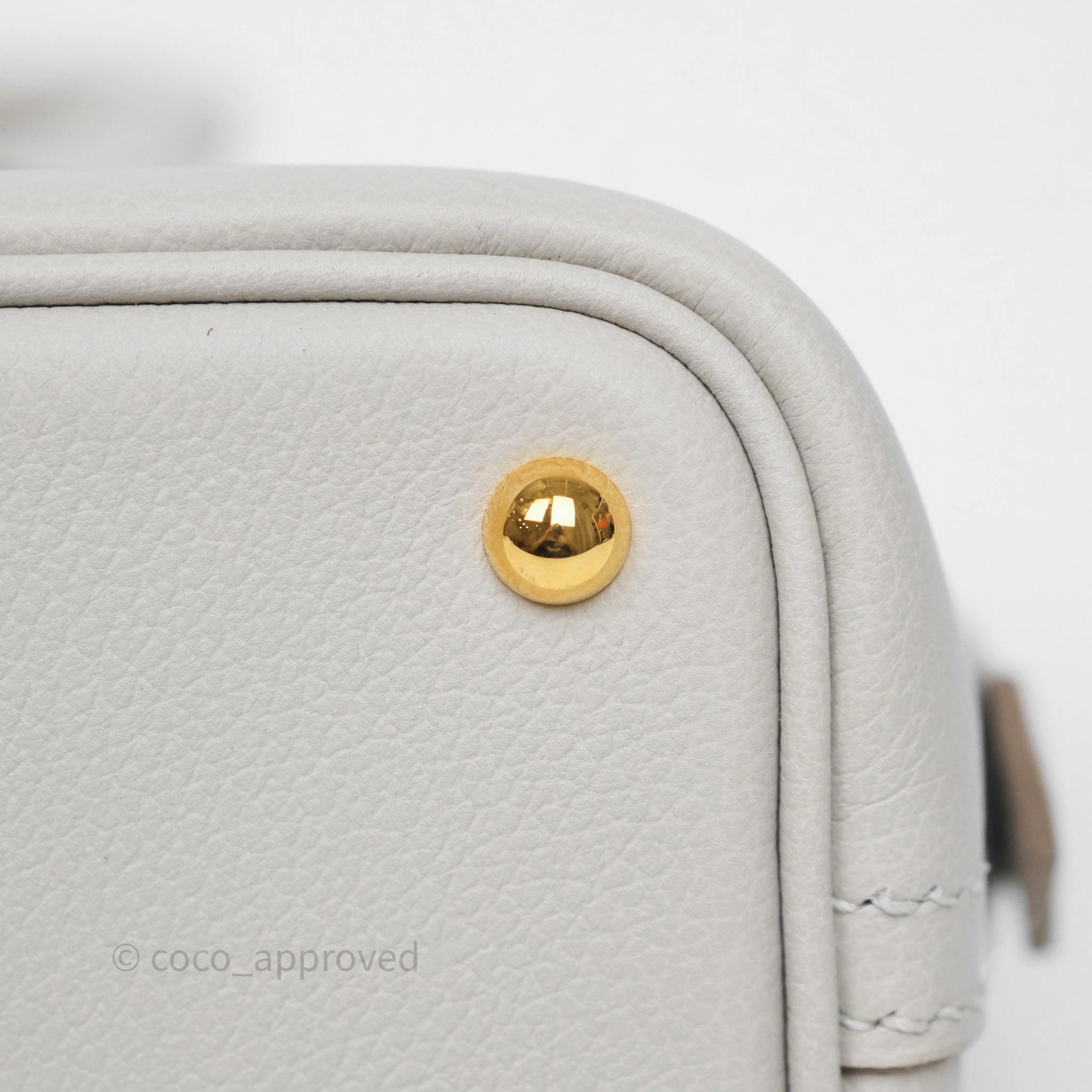Herms Bolide Mini 1923 Gris Perle 80 Evercolor Gold Hardware