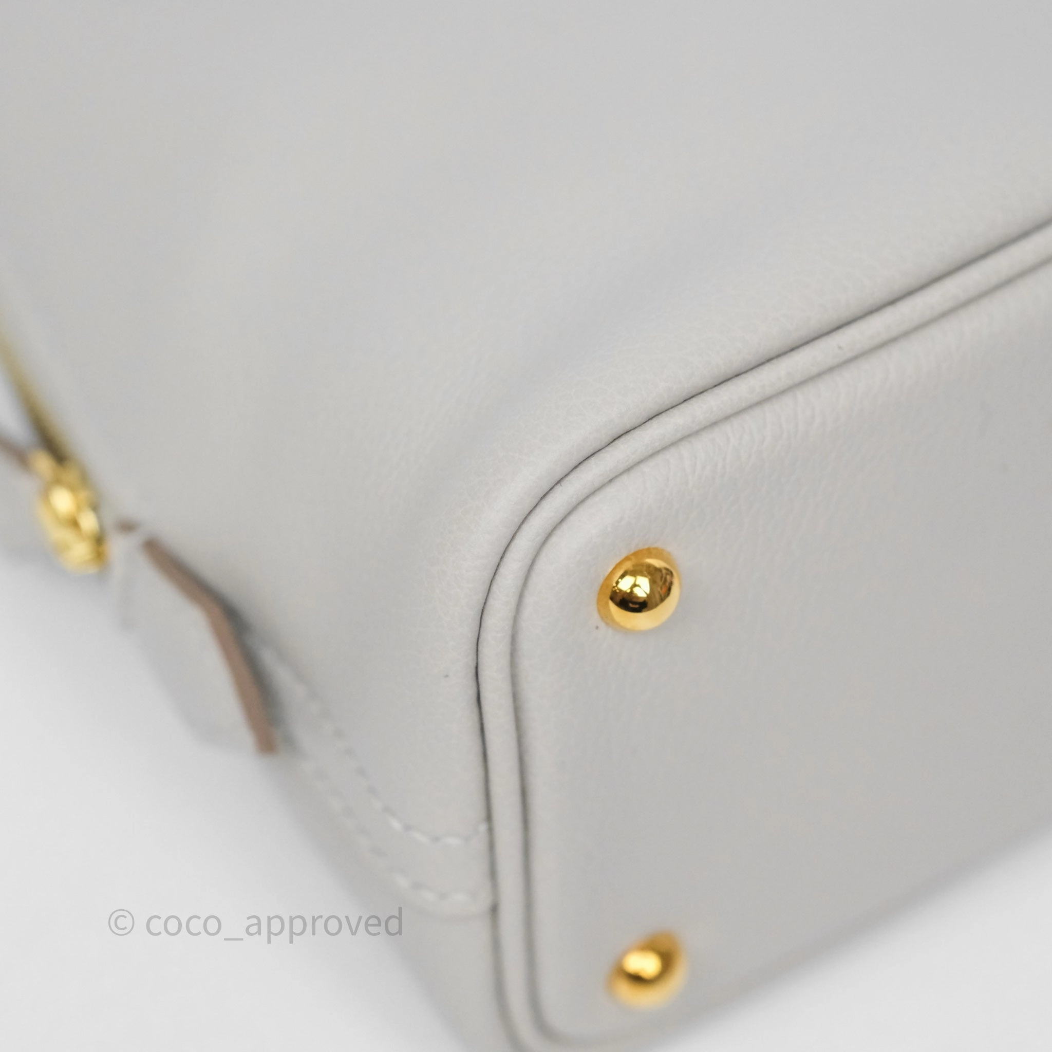 Herms Bolide Mini 1923 Gris Perle 80 Evercolor Gold Hardware