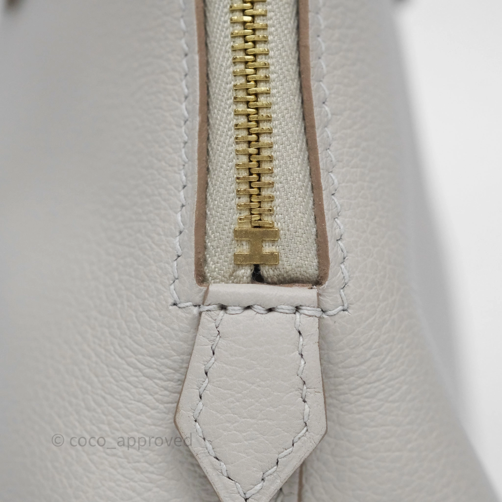 Herms Bolide Mini 1923 Gris Perle 80 Evercolor Gold Hardware