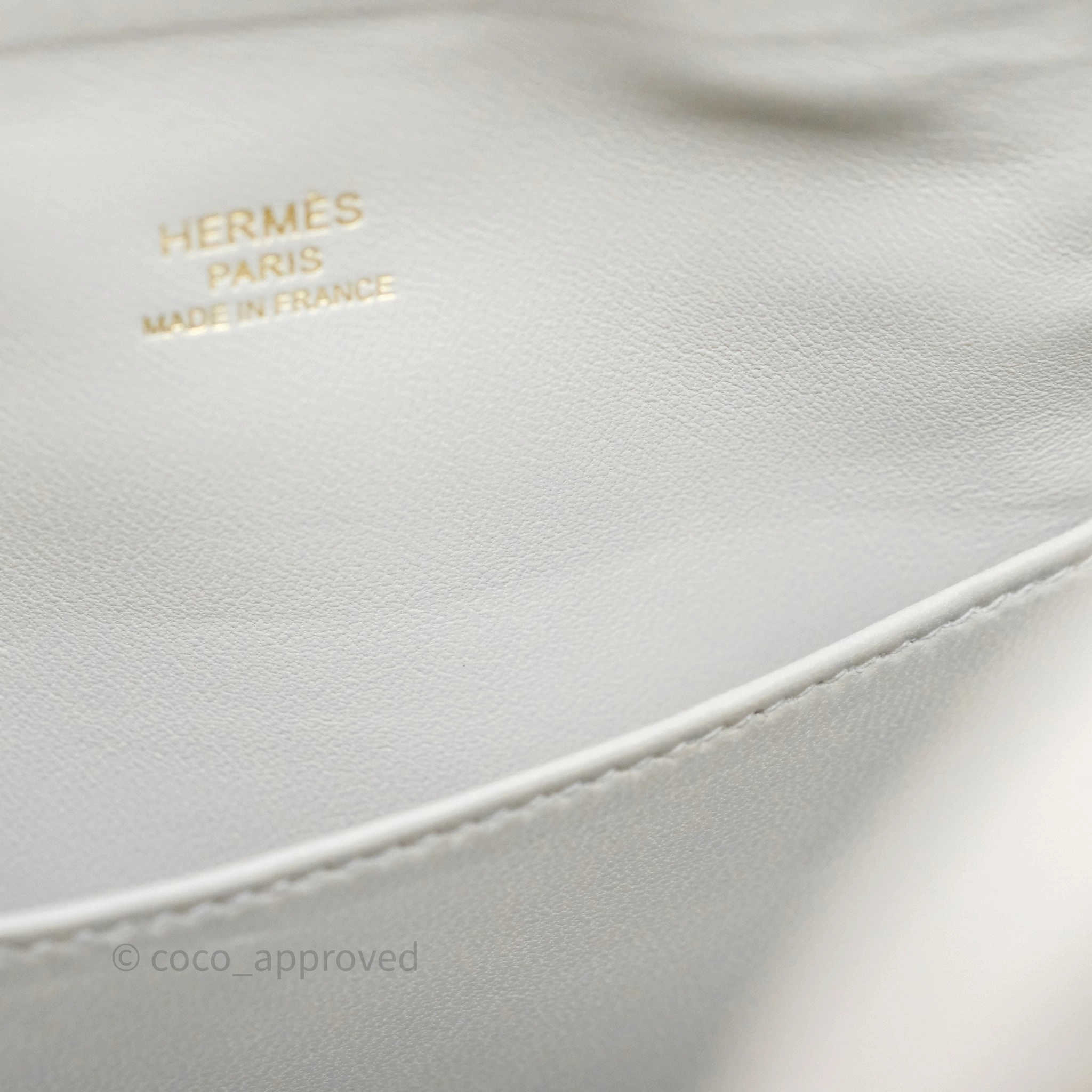 Herms Bolide Mini 1923 Gris Perle 80 Evercolor Gold Hardware